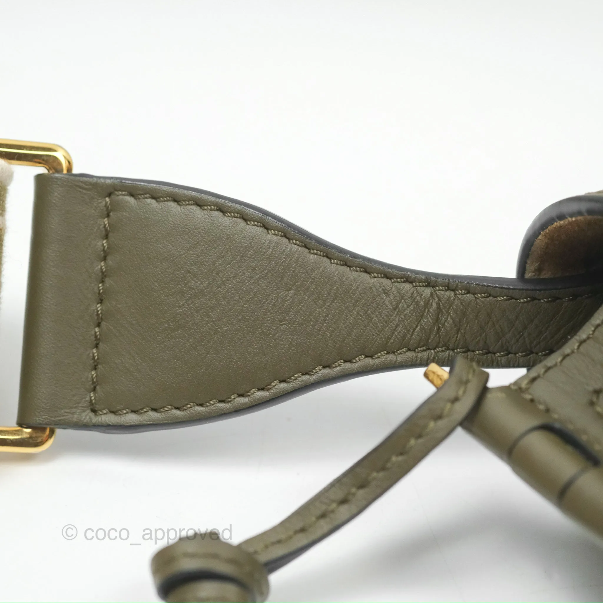 Loewe Mini Gate Dual Bag Soft Calfskin & Jacquard Strap Autumn Green