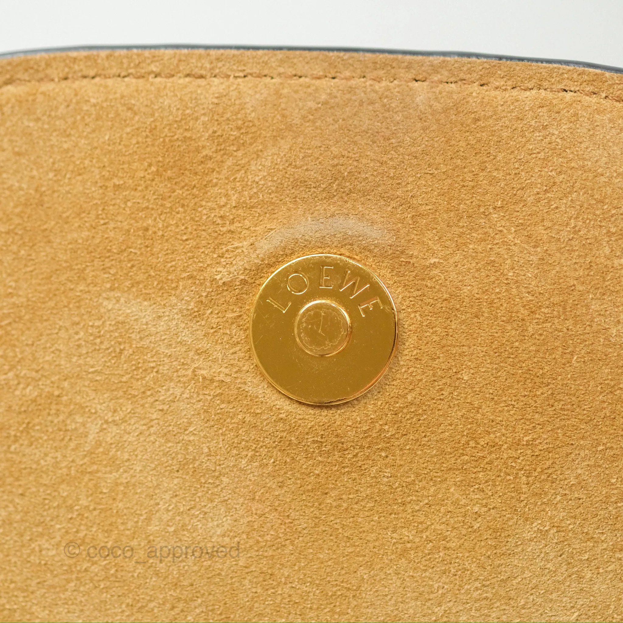 Loewe Mini Gate Dual Bag Soft Calfskin & Jacquard Strap Autumn Green