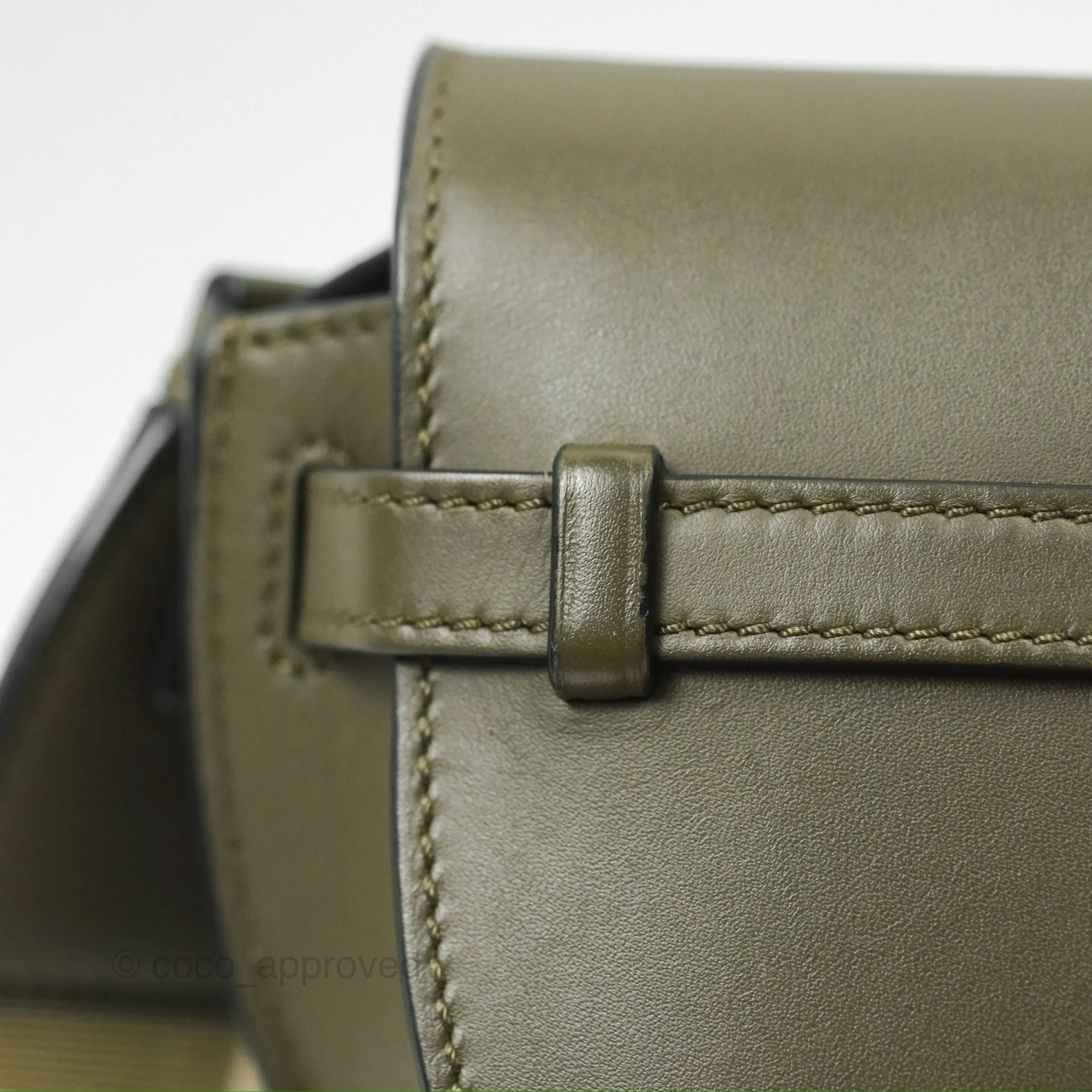Loewe Mini Gate Dual Bag Soft Calfskin & Jacquard Strap Autumn Green