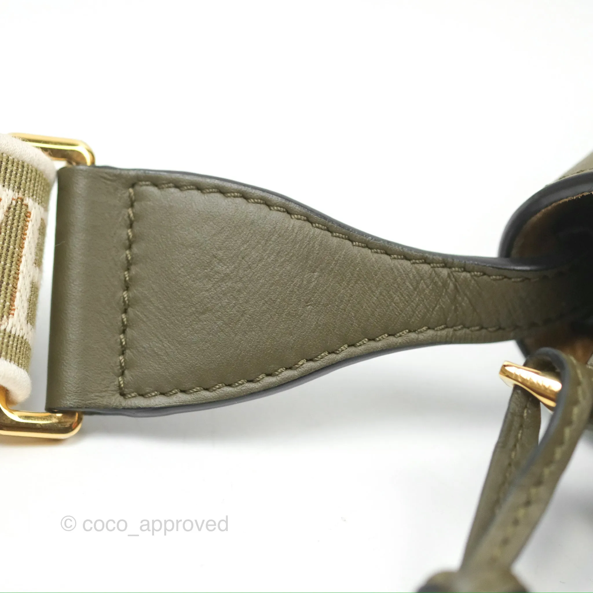 Loewe Mini Gate Dual Bag Soft Calfskin & Jacquard Strap Autumn Green