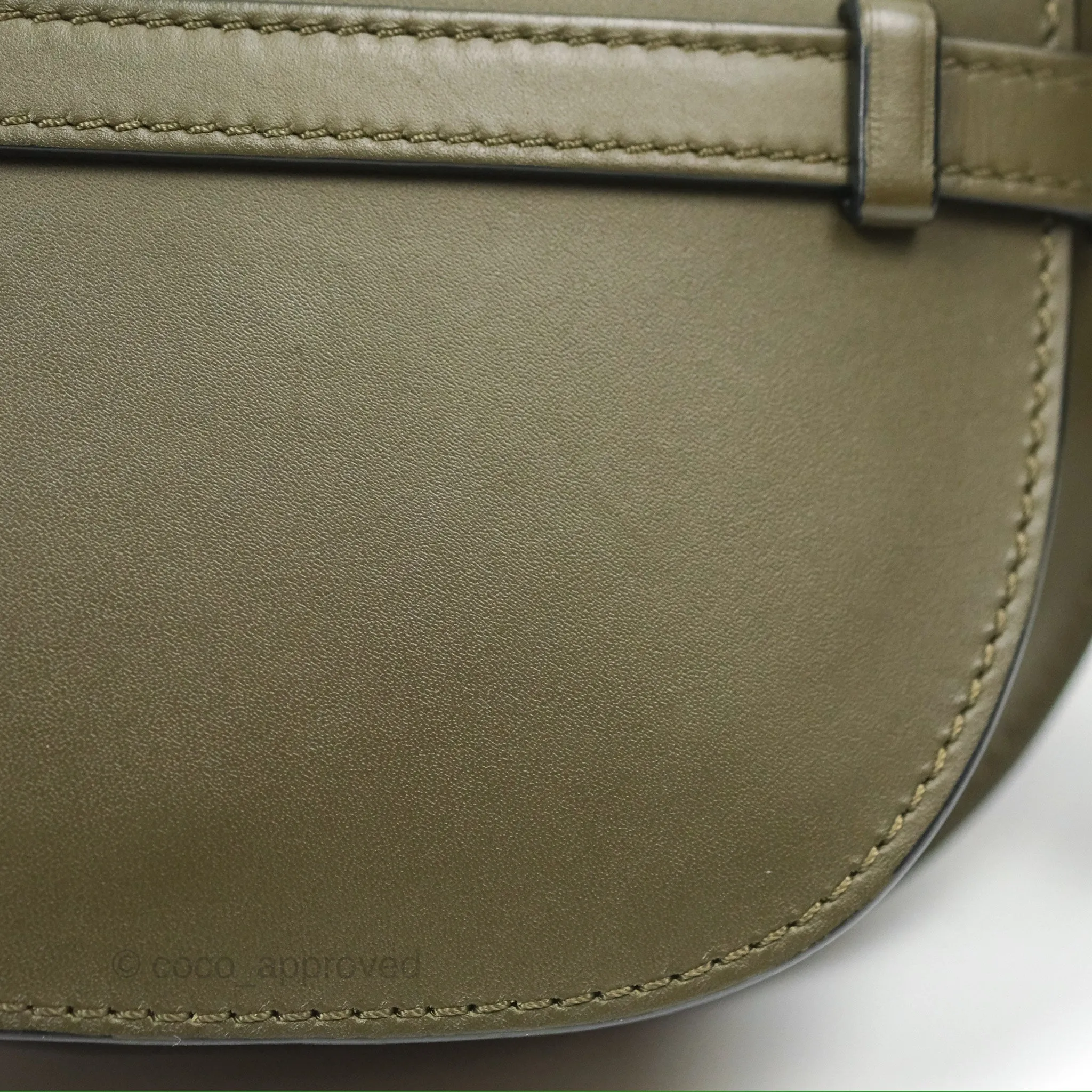 Loewe Mini Gate Dual Bag Soft Calfskin & Jacquard Strap Autumn Green