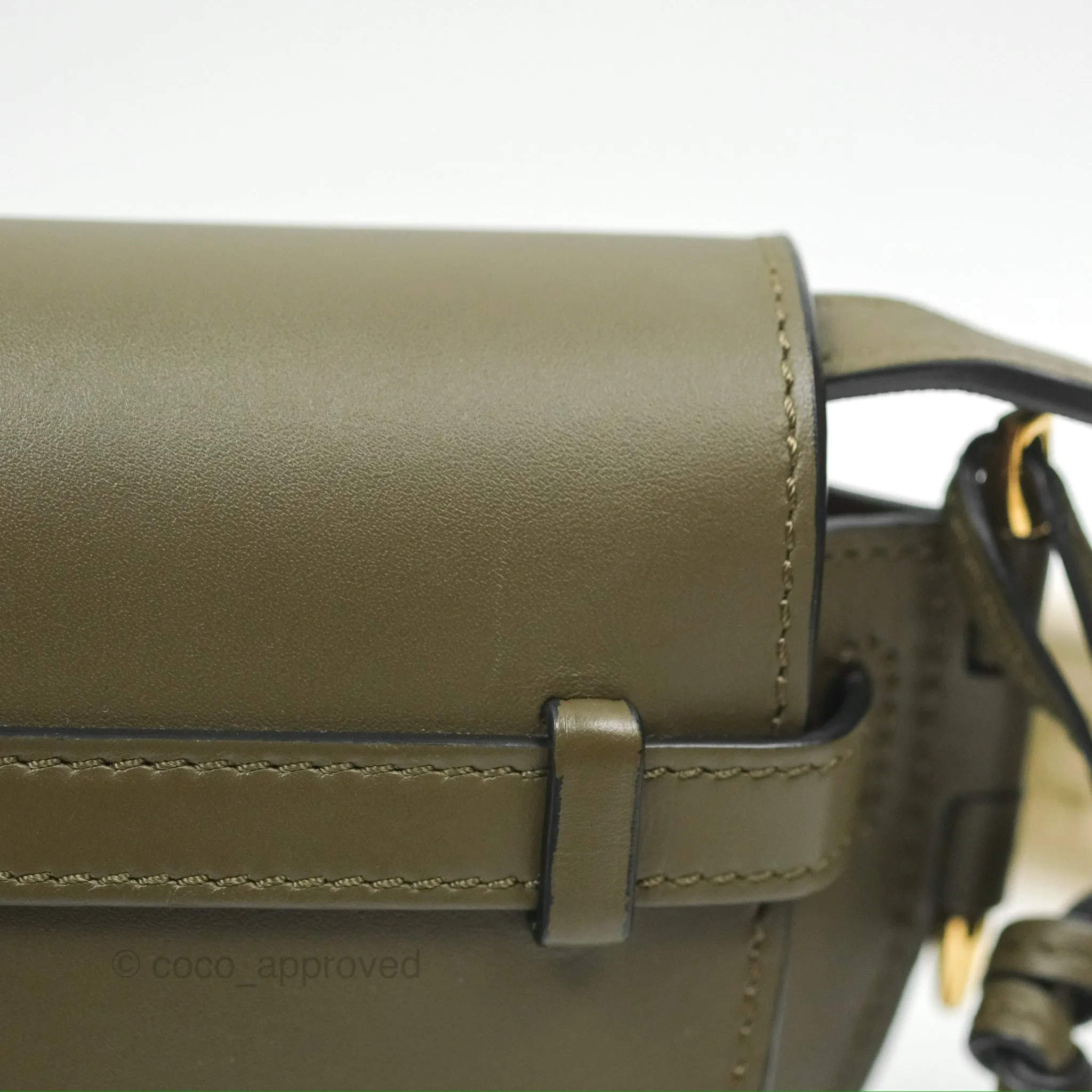 Loewe Mini Gate Dual Bag Soft Calfskin & Jacquard Strap Autumn Green