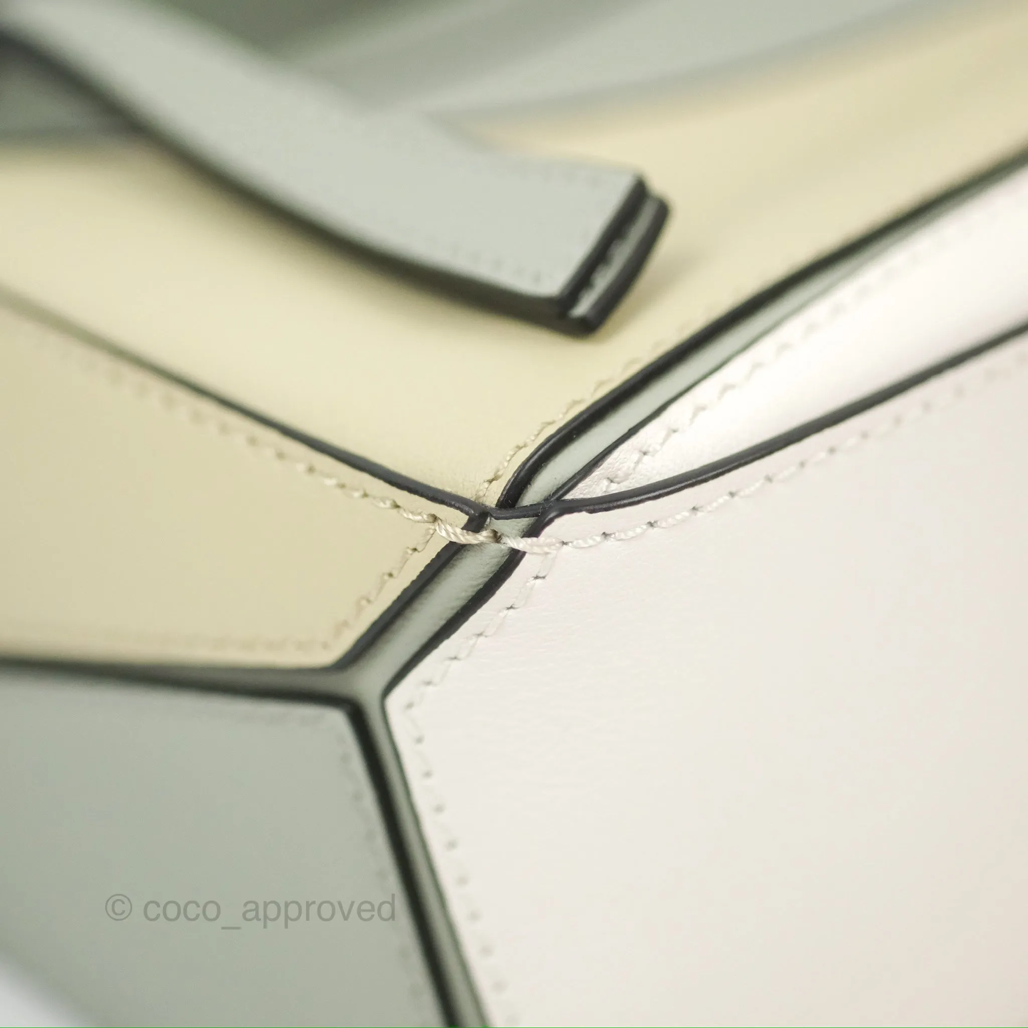 Loewe Mini Puzzle Bag Ash Green Calfskin