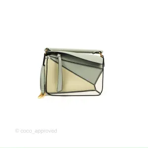 Loewe Mini Puzzle Bag Ash Green Calfskin