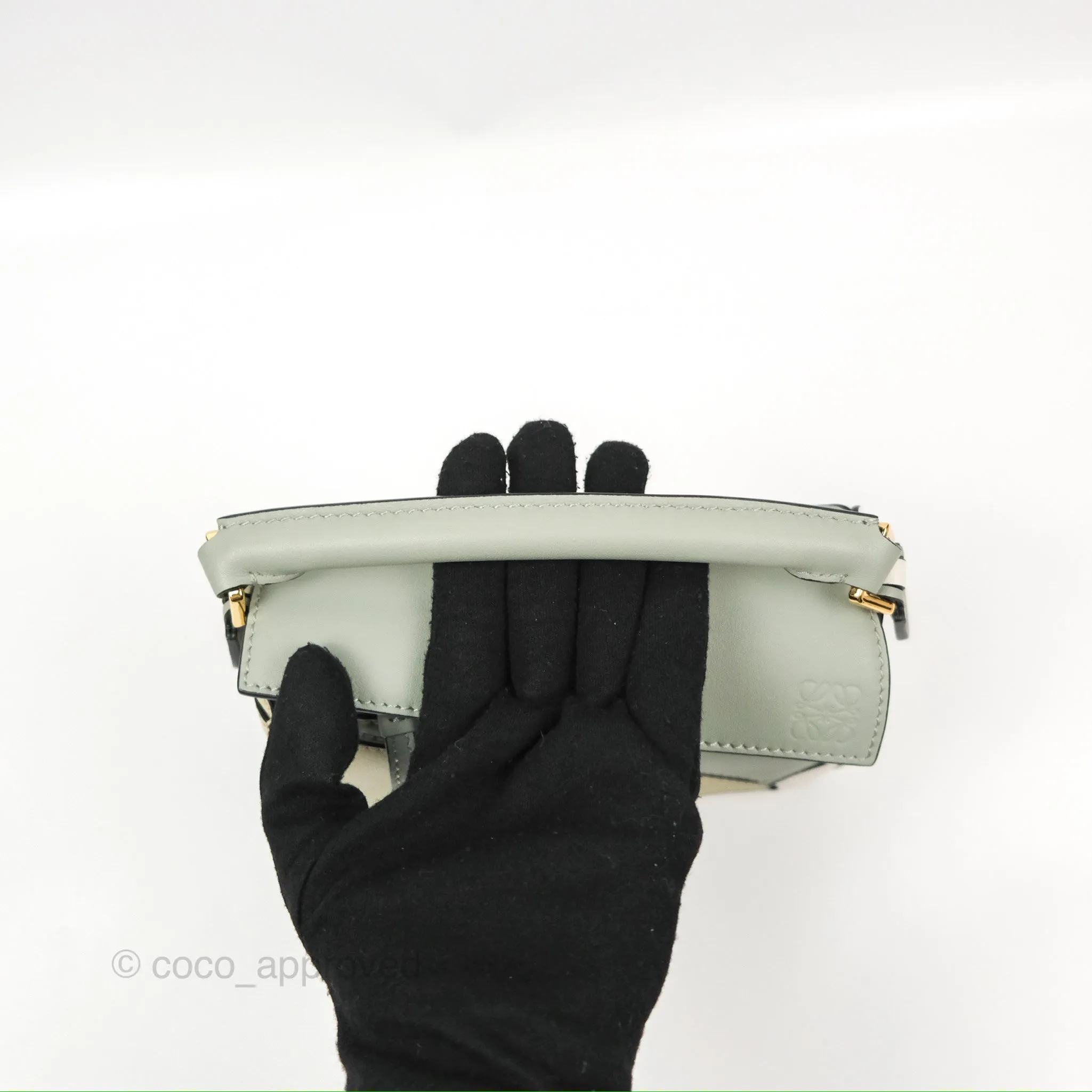 Loewe Mini Puzzle Bag Ash Green Calfskin