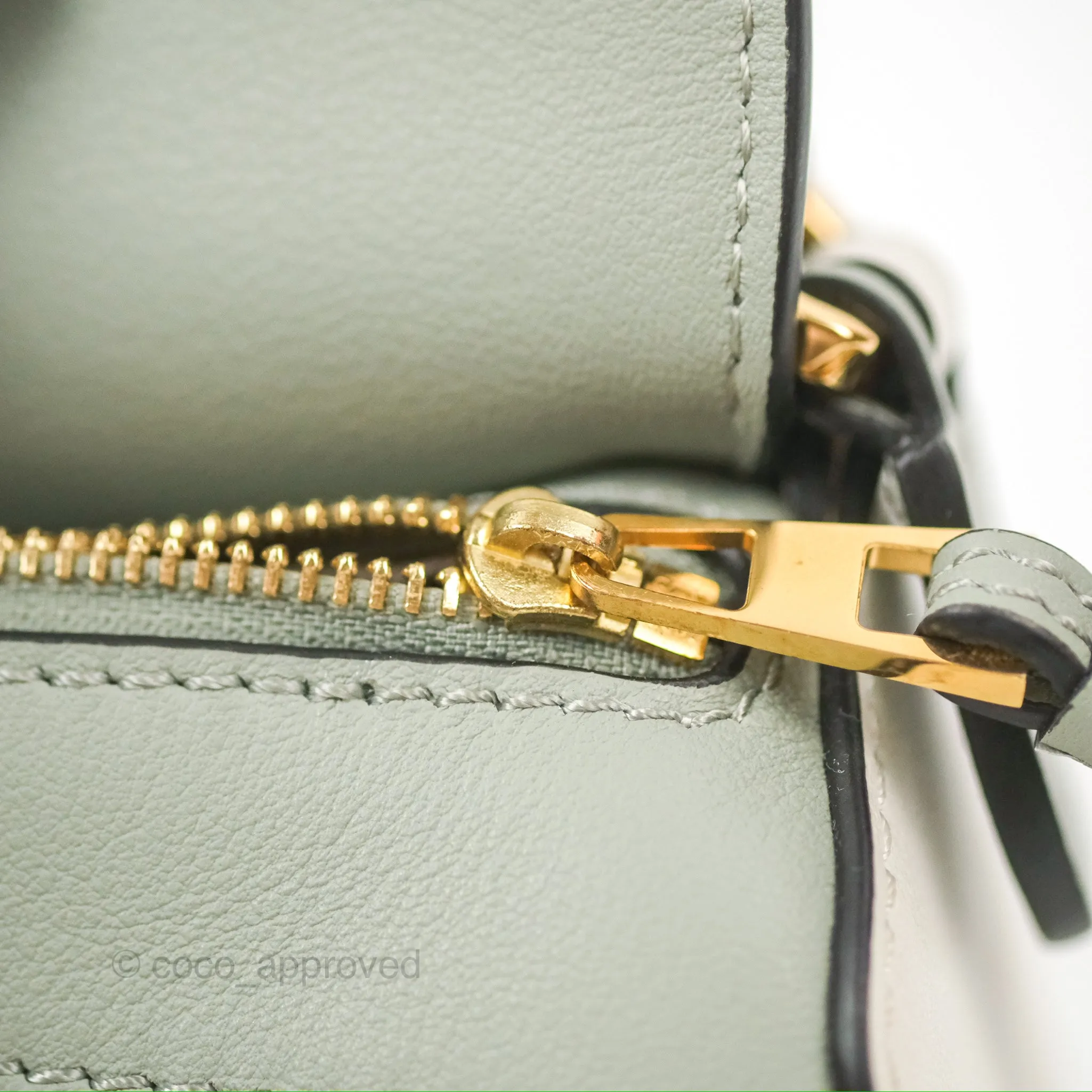 Loewe Mini Puzzle Bag Ash Green Calfskin