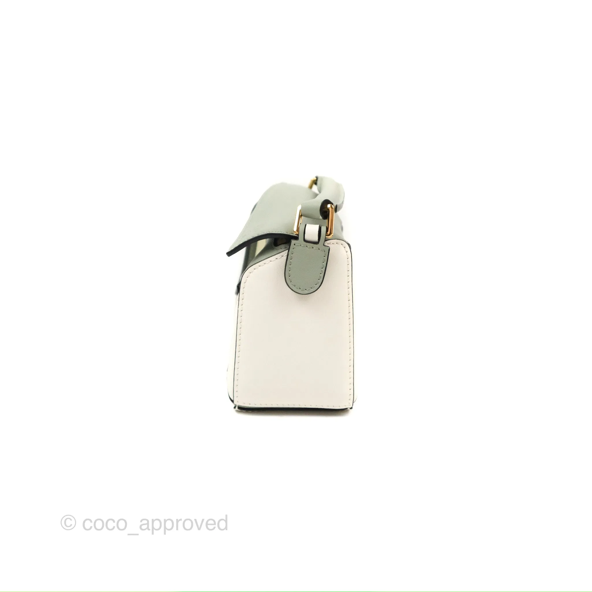 Loewe Mini Puzzle Bag Ash Green Calfskin