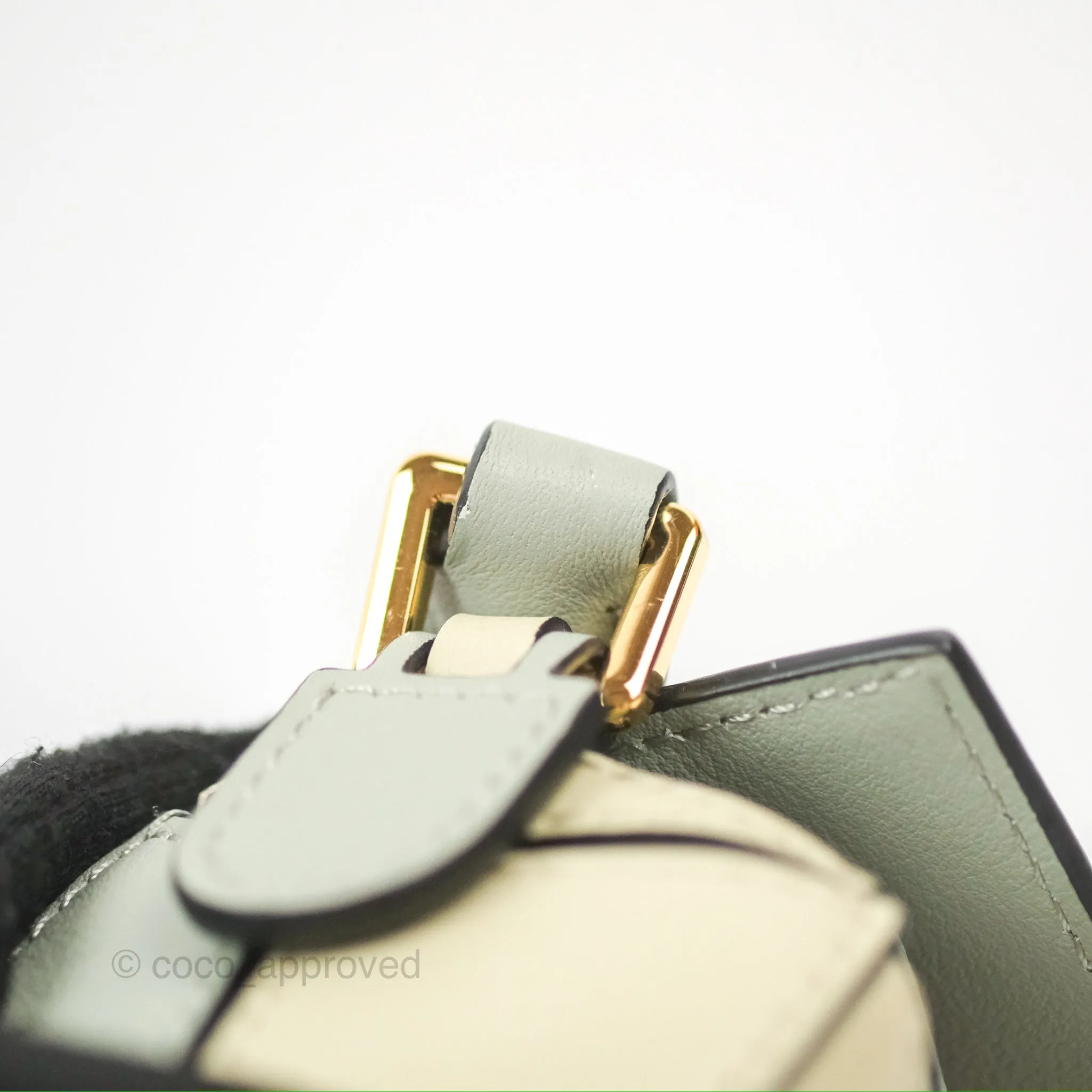 Loewe Mini Puzzle Bag Ash Green Calfskin