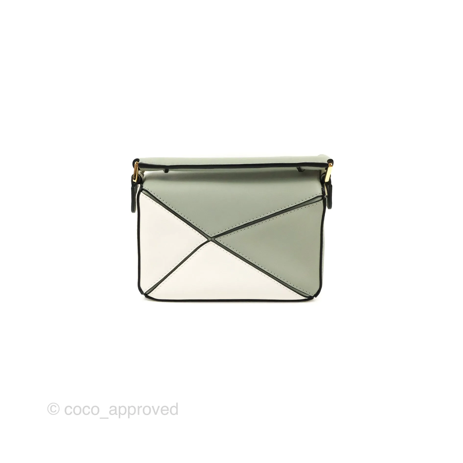Loewe Mini Puzzle Bag Ash Green Calfskin