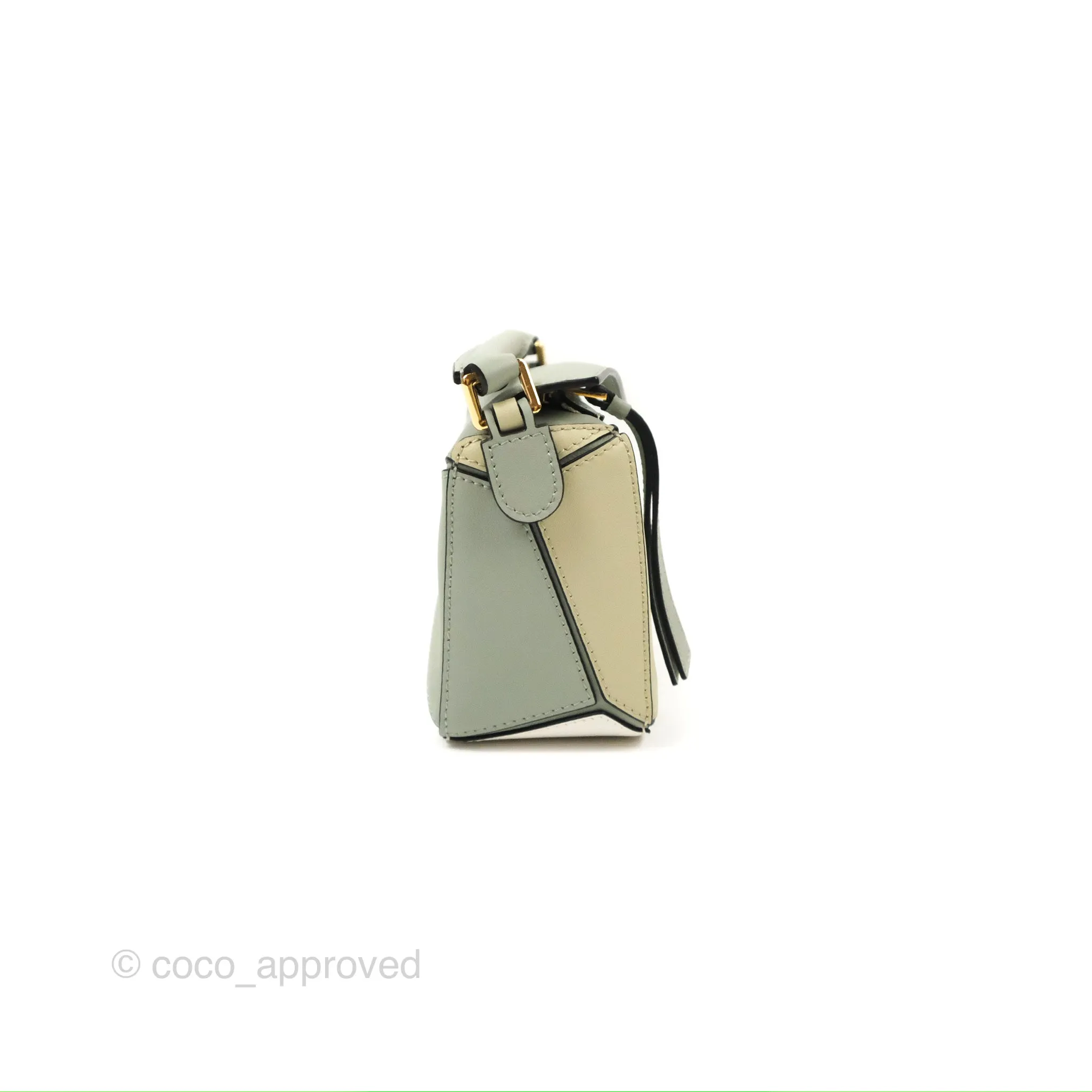 Loewe Mini Puzzle Bag Ash Green Calfskin