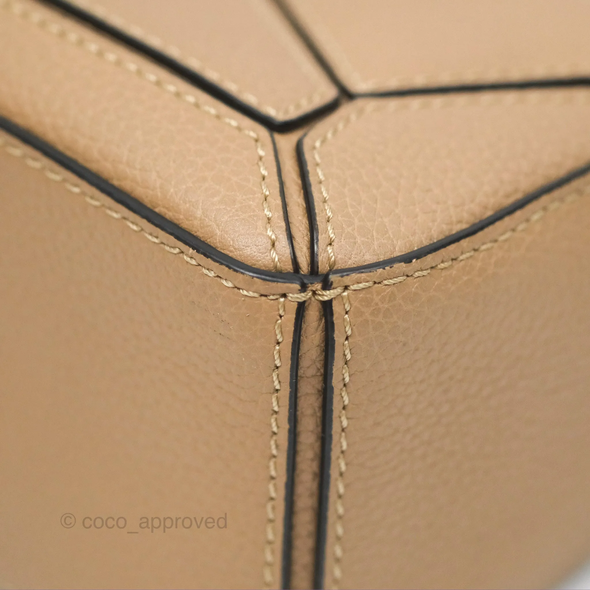 Loewe Mini Puzzle Bag Sand Calfskin Gold Hardware