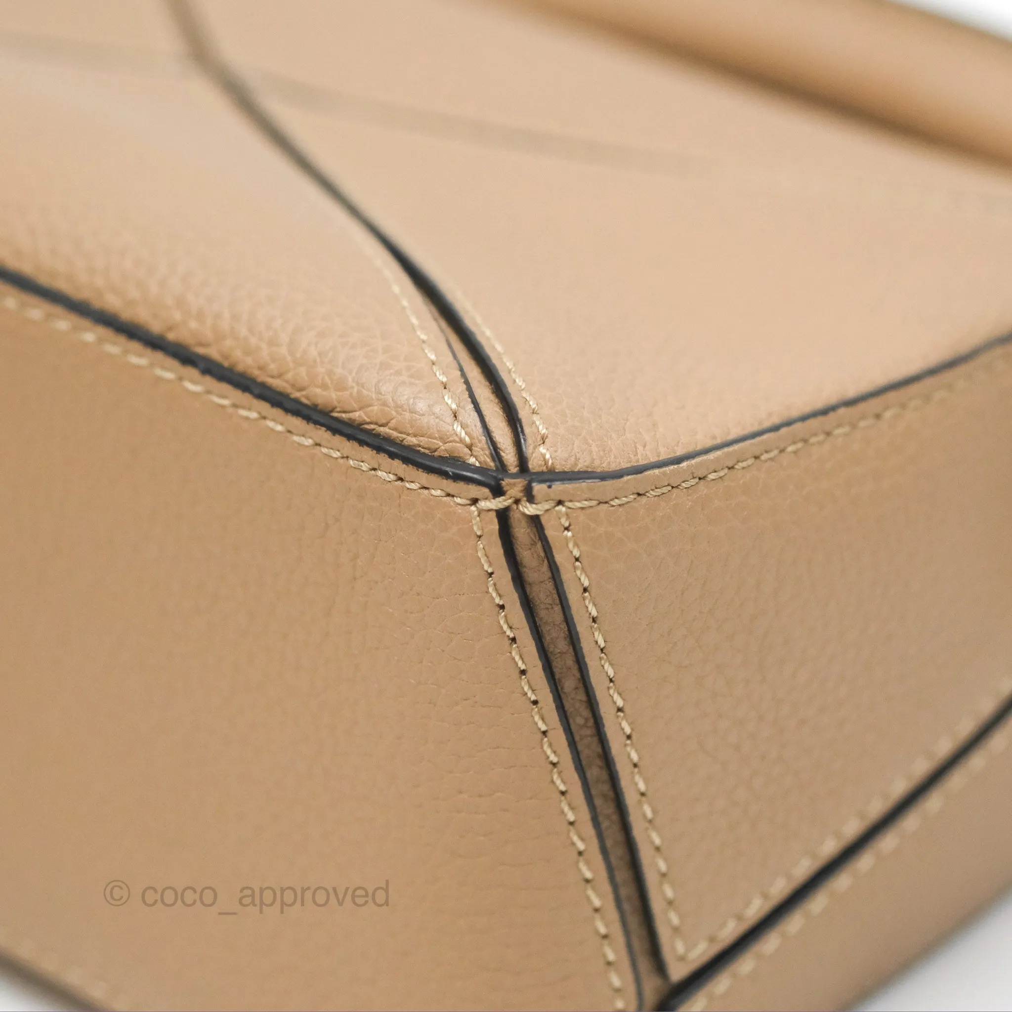 Loewe Mini Puzzle Bag Sand Calfskin Gold Hardware