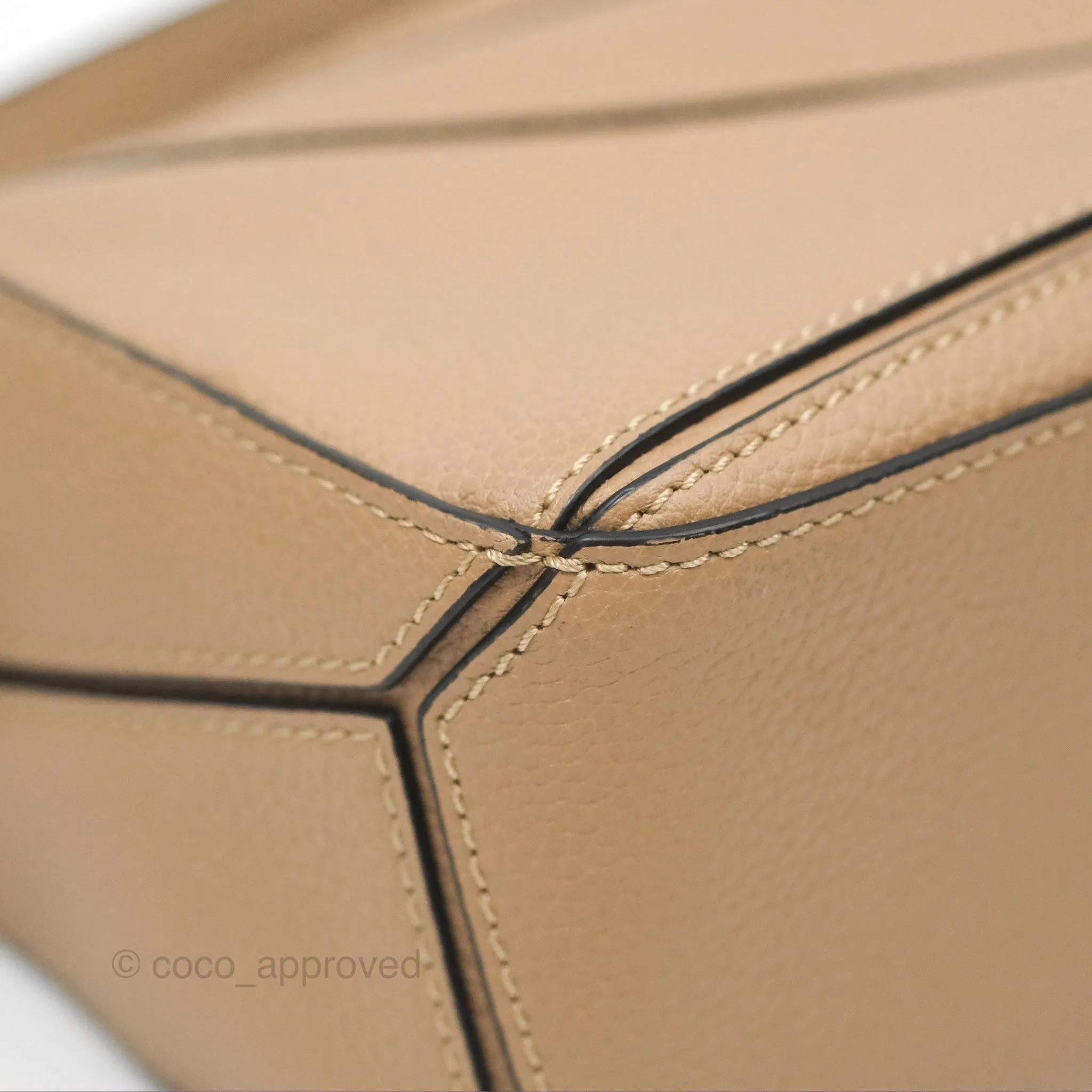 Loewe Mini Puzzle Bag Sand Calfskin Gold Hardware