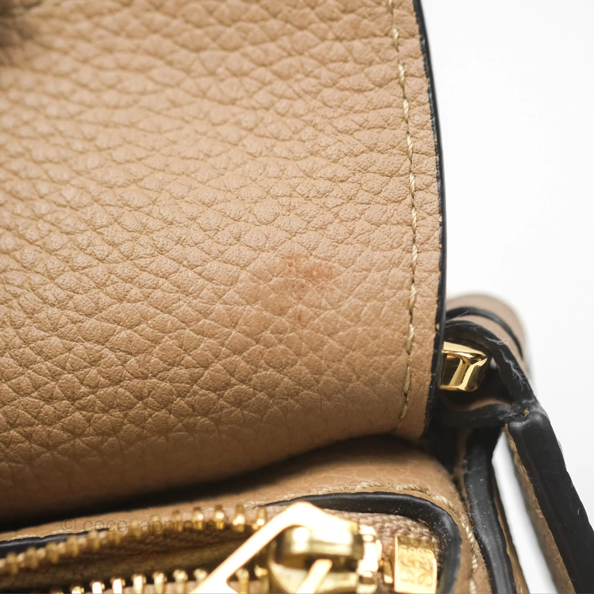 Loewe Mini Puzzle Bag Sand Calfskin Gold Hardware