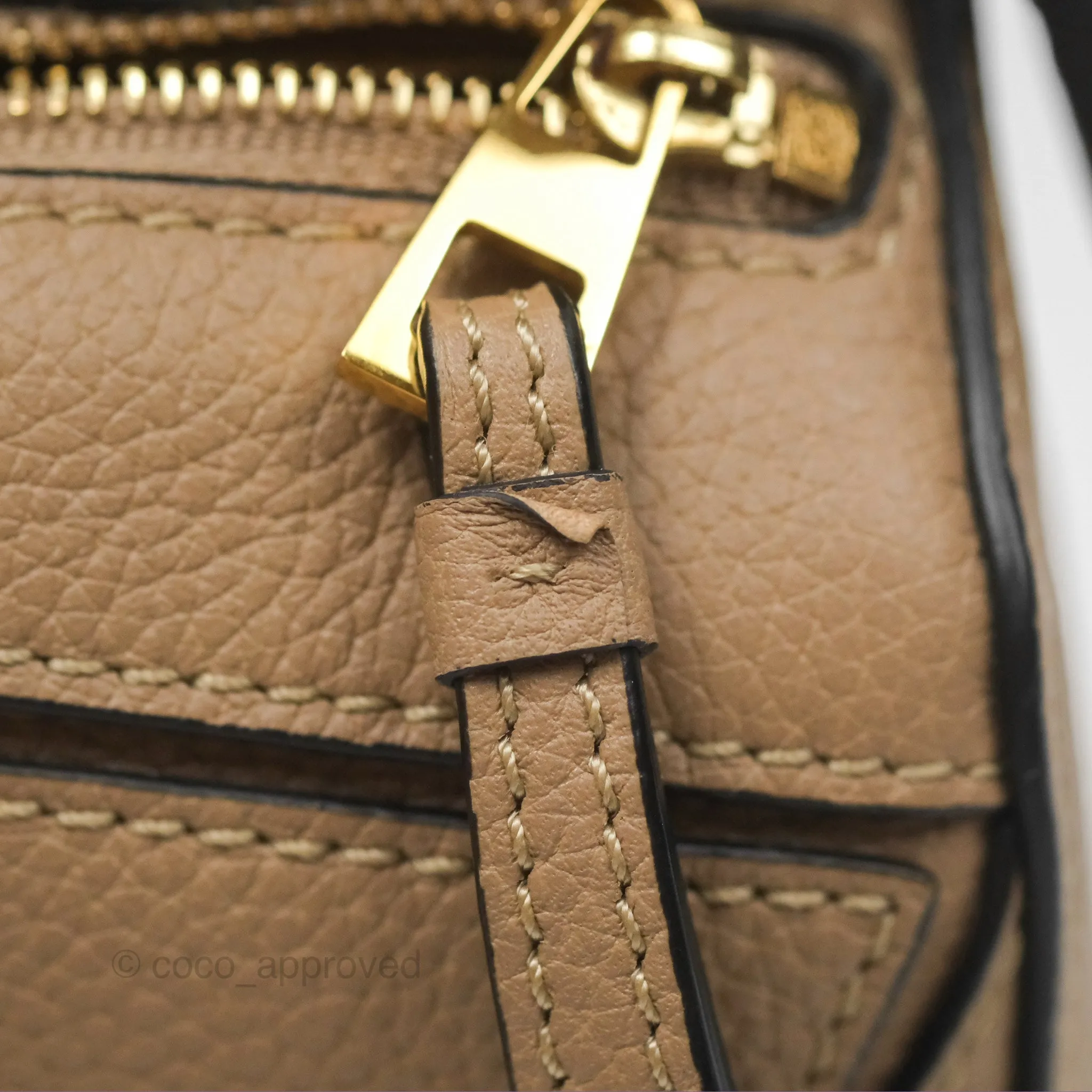 Loewe Mini Puzzle Bag Sand Calfskin Gold Hardware