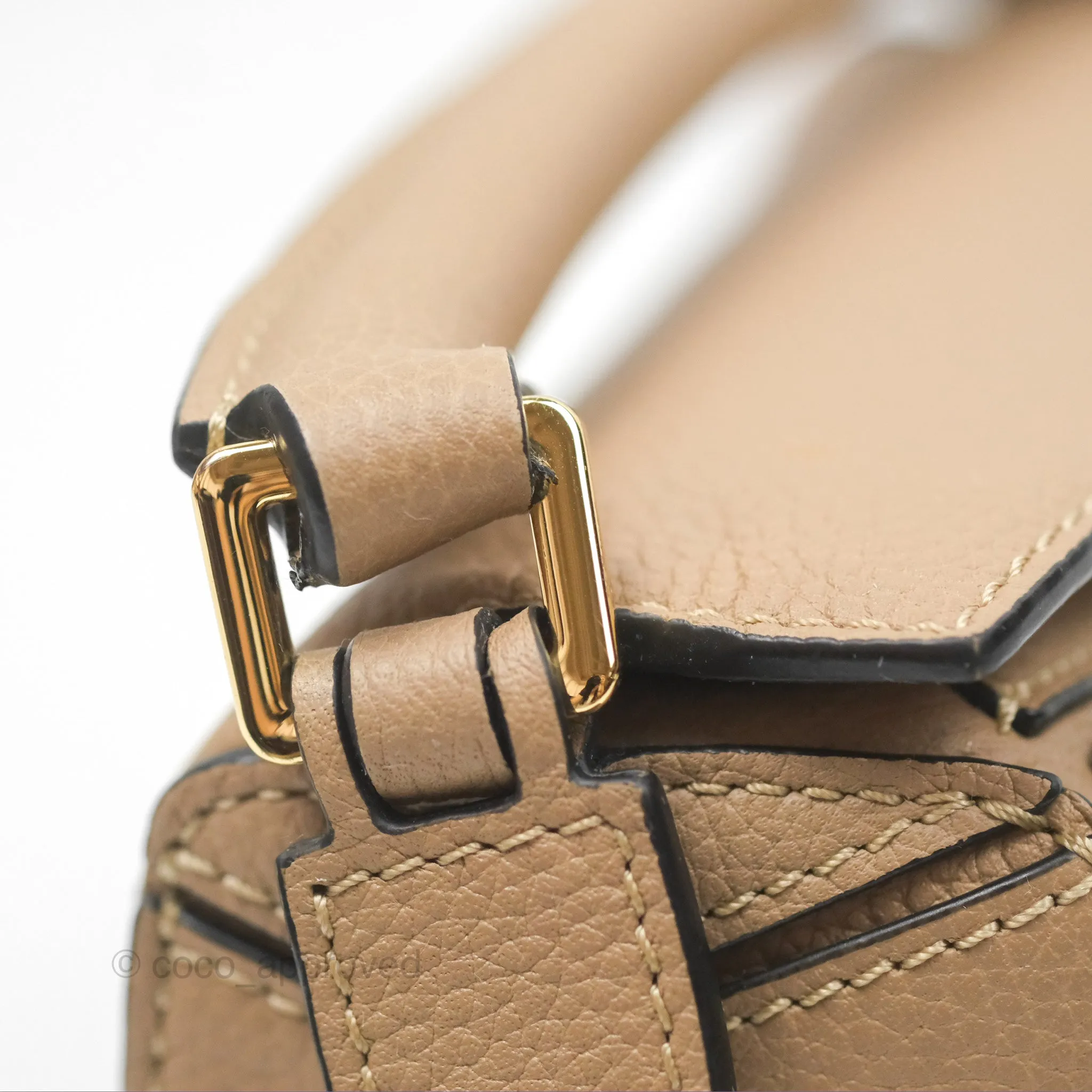 Loewe Mini Puzzle Bag Sand Calfskin Gold Hardware