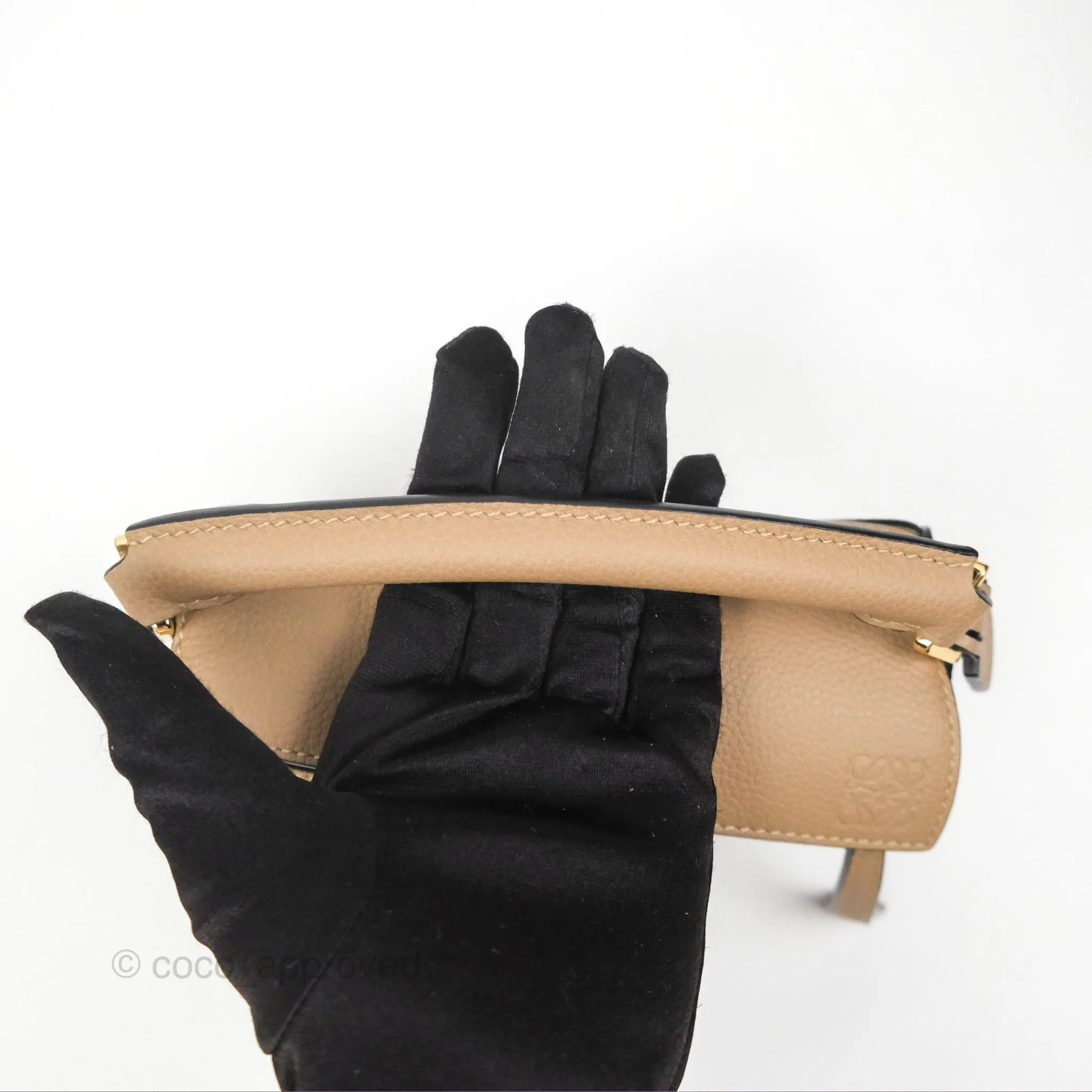 Loewe Mini Puzzle Bag Sand Calfskin Gold Hardware