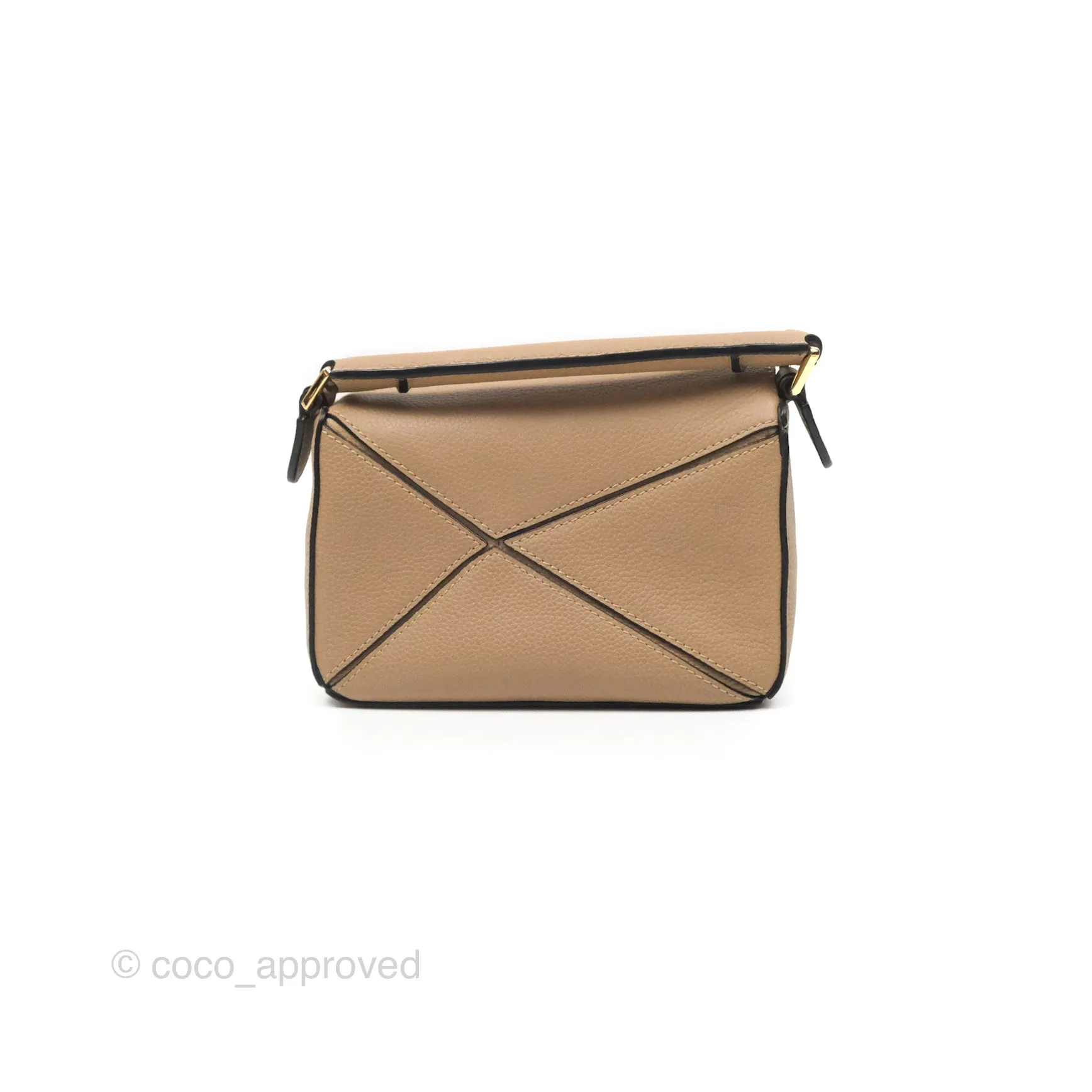 Loewe Mini Puzzle Bag Sand Calfskin Gold Hardware
