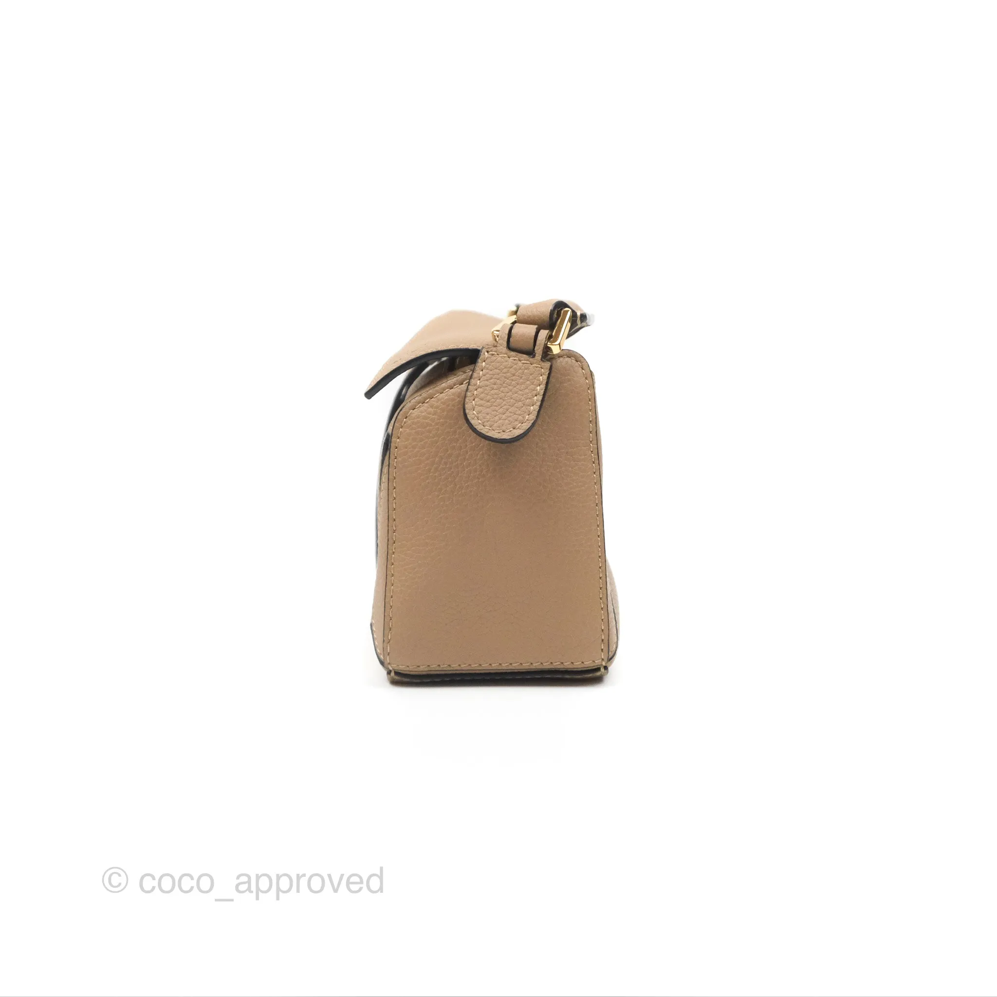 Loewe Mini Puzzle Bag Sand Calfskin Gold Hardware