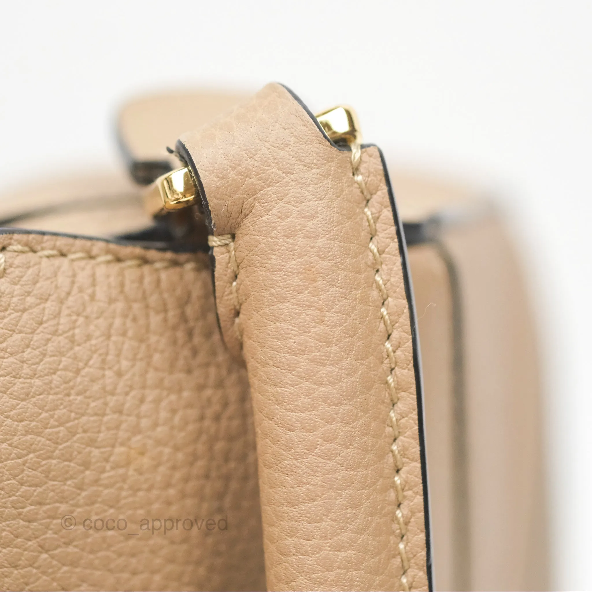 Loewe Mini Puzzle Bag Sand Calfskin Gold Hardware