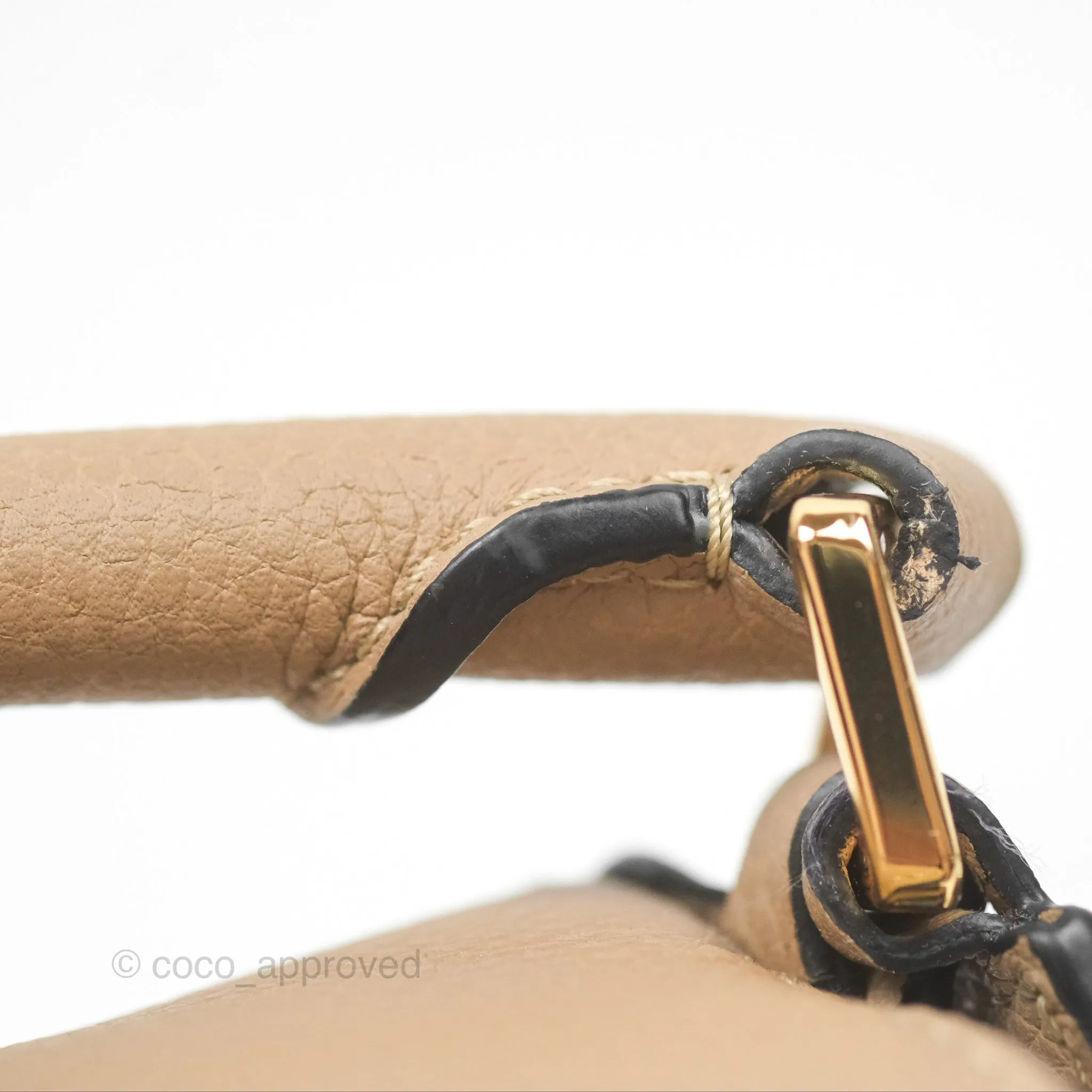Loewe Mini Puzzle Bag Sand Calfskin Gold Hardware