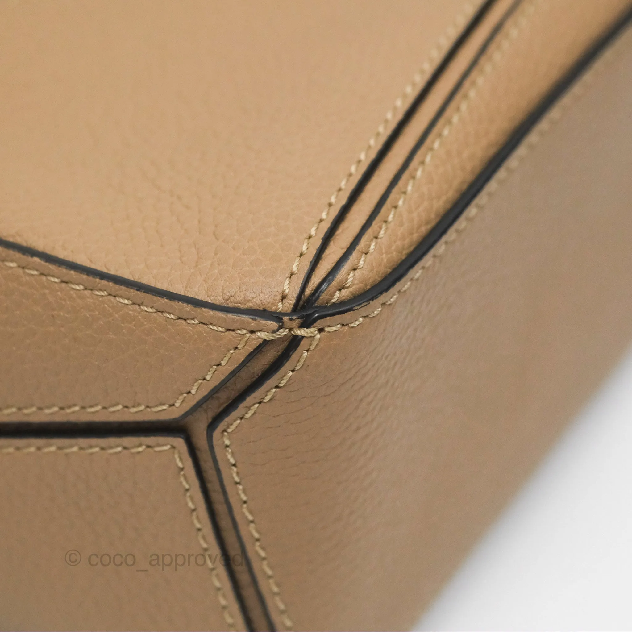 Loewe Mini Puzzle Bag Sand Calfskin Gold Hardware