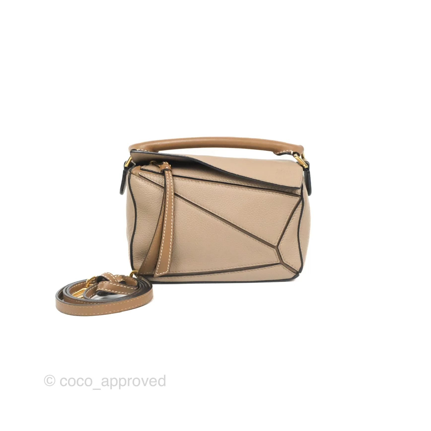 Loewe Mini Puzzle Bag Taupe Calfskin