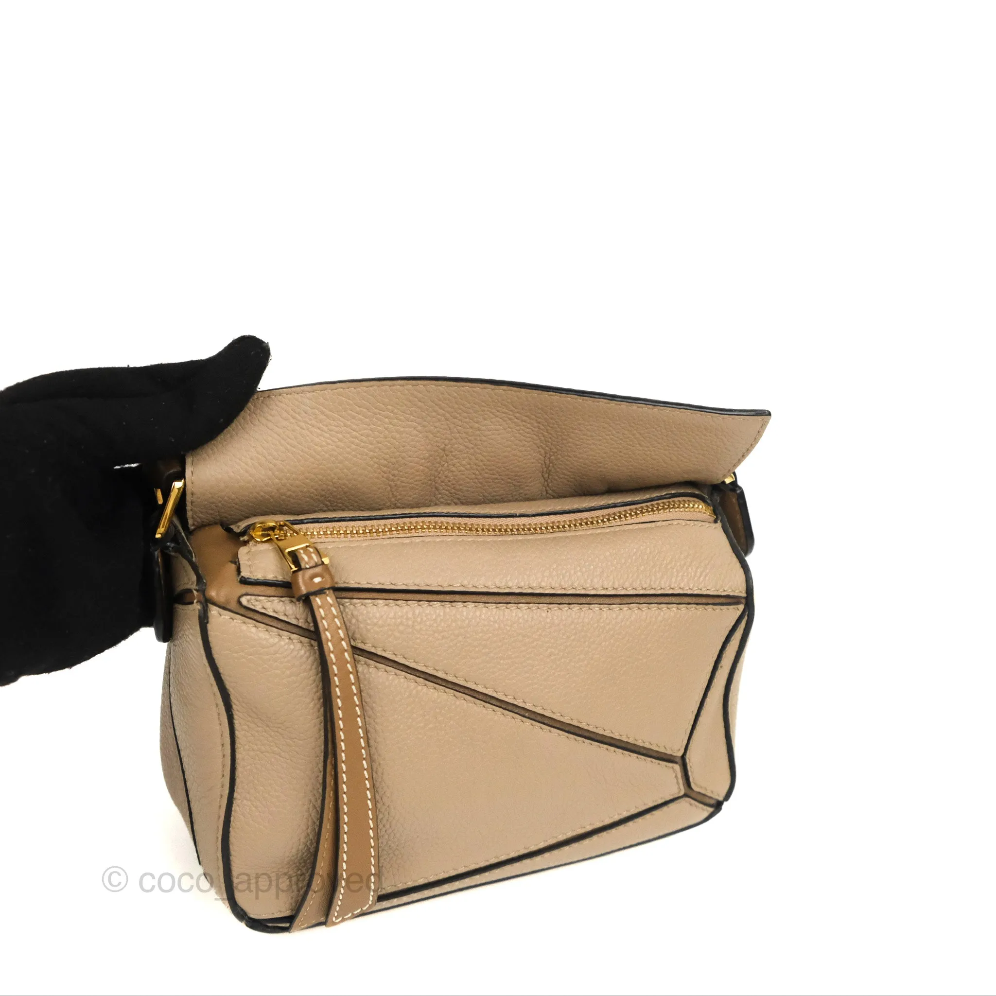 Loewe Mini Puzzle Bag Taupe Calfskin