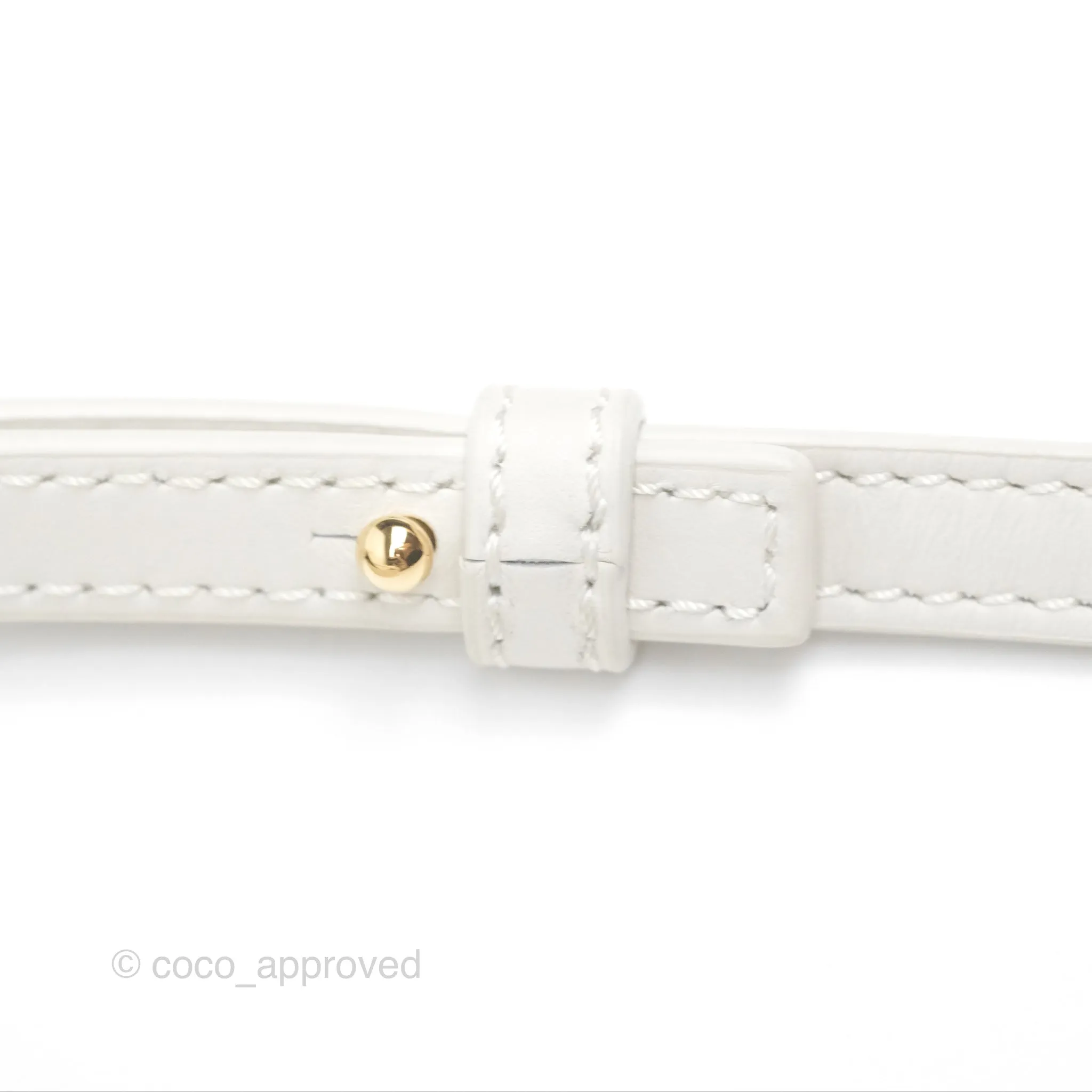 Loewe Mini Puzzle Fold Tote In Shiny Calfskin Soft White/ Paper Craft