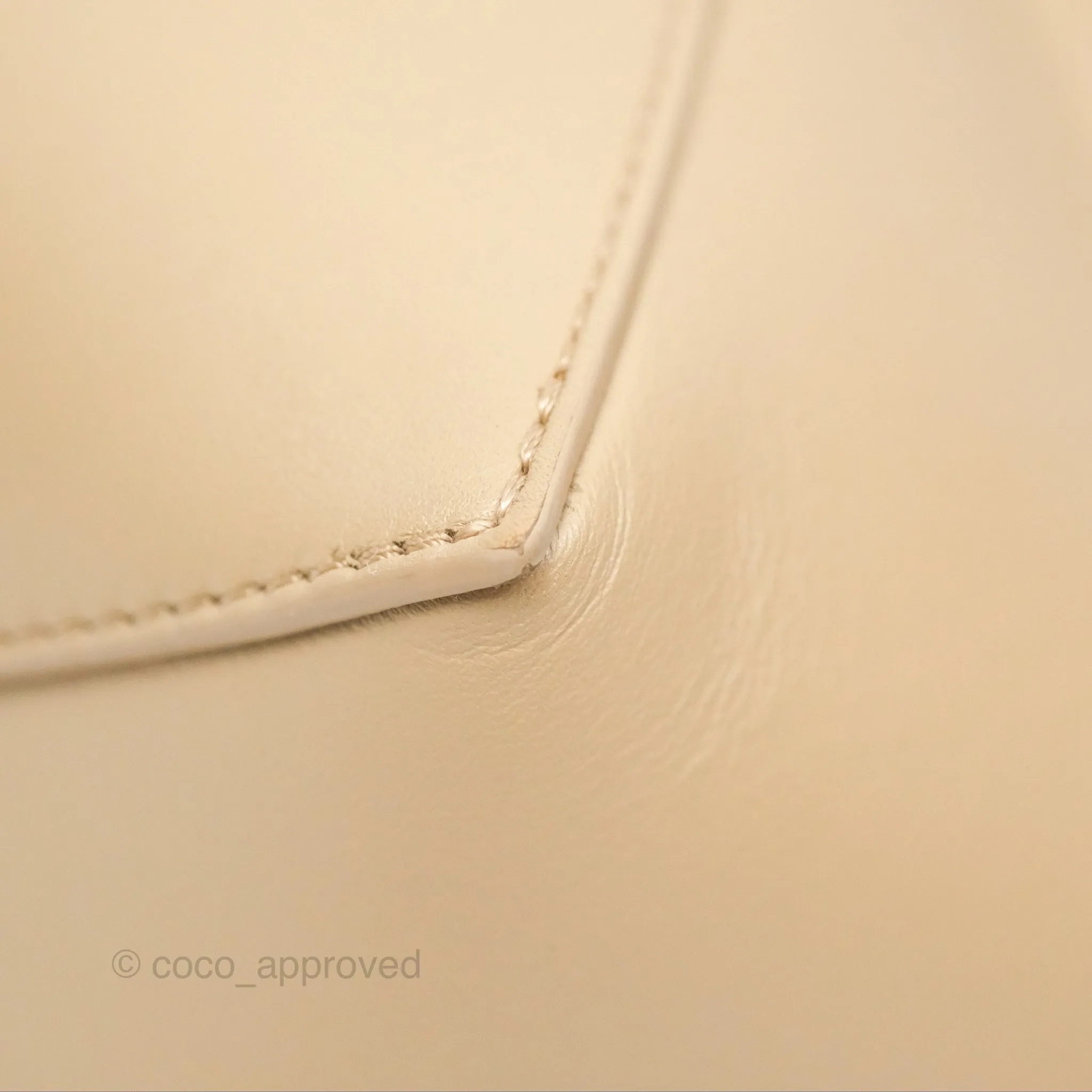 Loewe Mini Puzzle Fold Tote In Shiny Calfskin Soft White/ Paper Craft