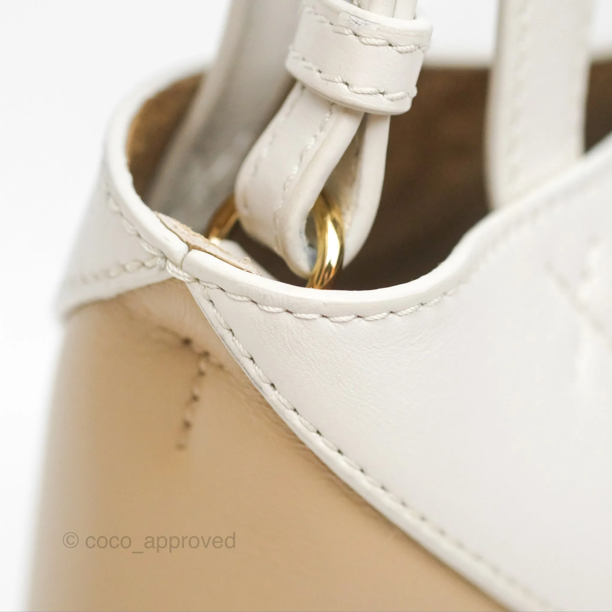 Loewe Mini Puzzle Fold Tote In Shiny Calfskin Soft White/ Paper Craft