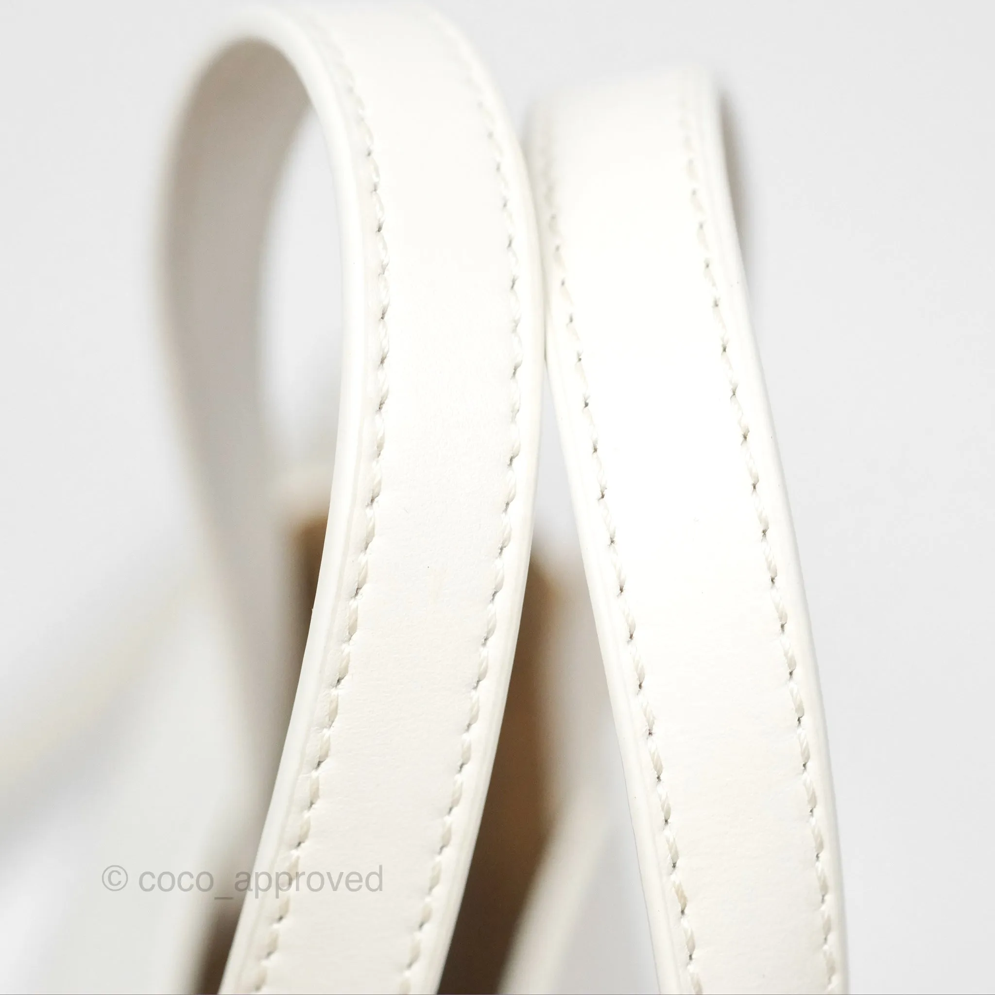 Loewe Mini Puzzle Fold Tote In Shiny Calfskin Soft White/ Paper Craft
