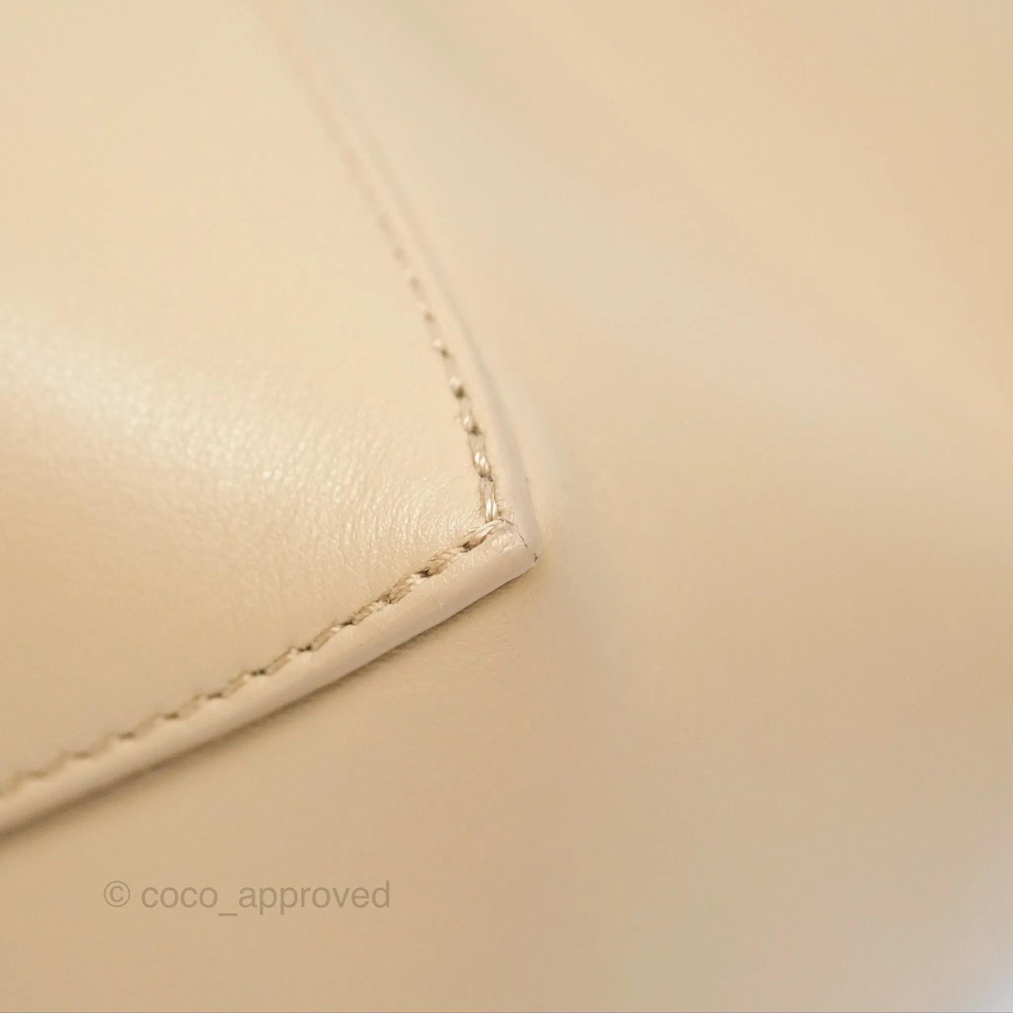 Loewe Mini Puzzle Fold Tote In Shiny Calfskin Soft White/ Paper Craft