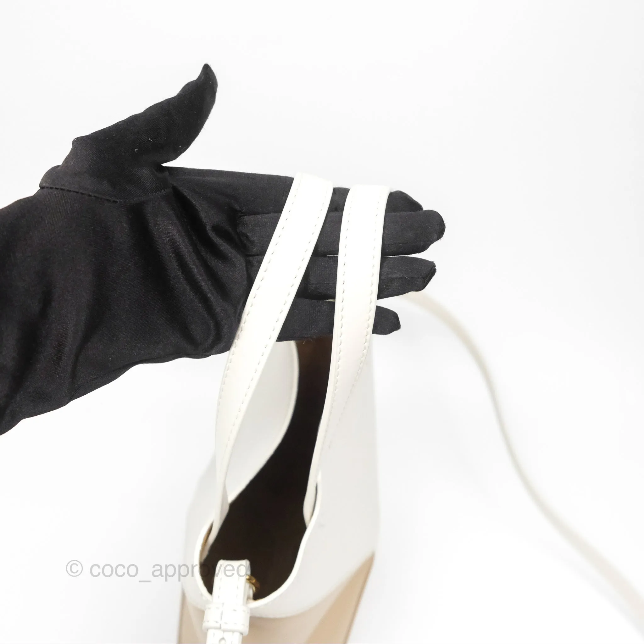 Loewe Mini Puzzle Fold Tote In Shiny Calfskin Soft White/ Paper Craft