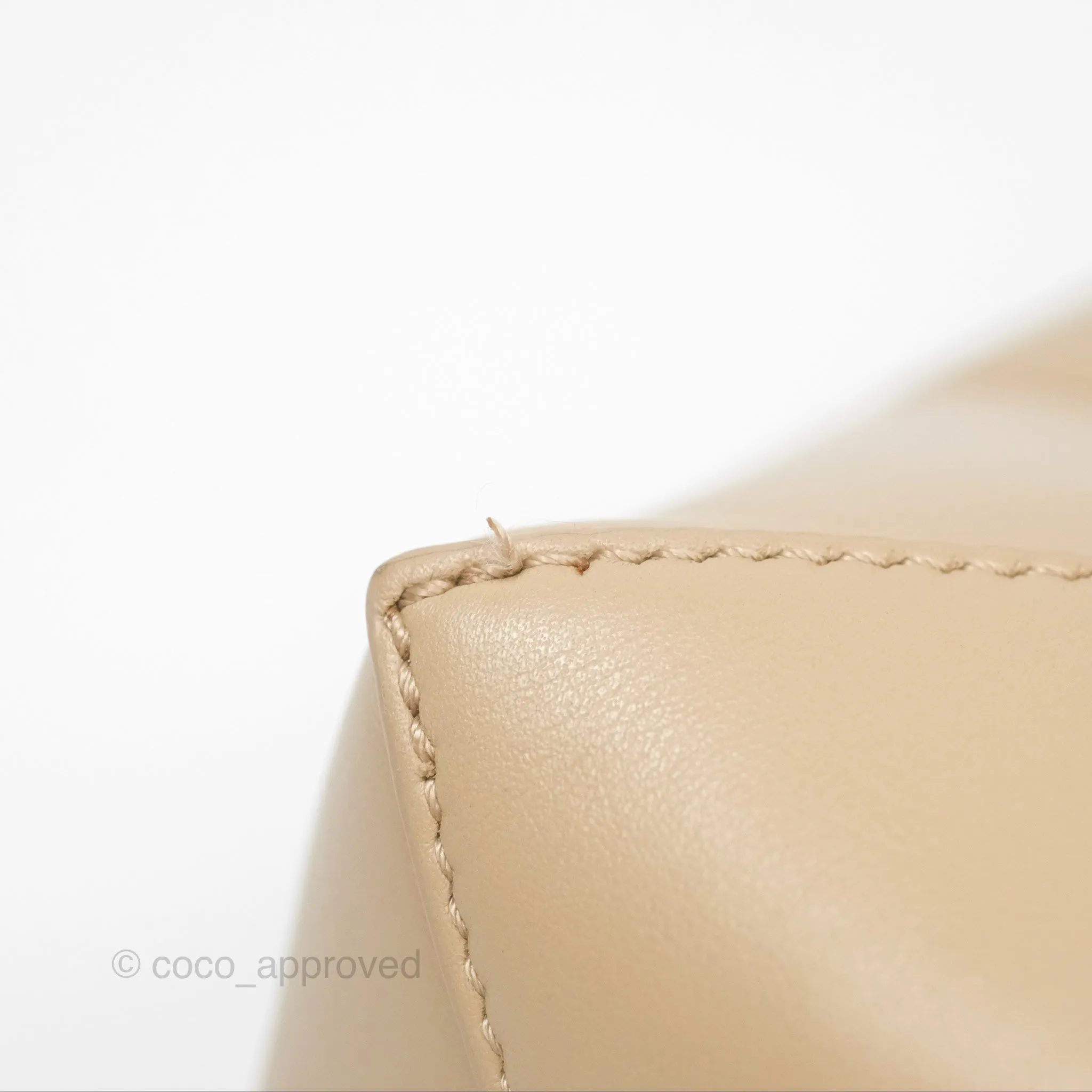 Loewe Mini Puzzle Fold Tote In Shiny Calfskin Soft White/ Paper Craft