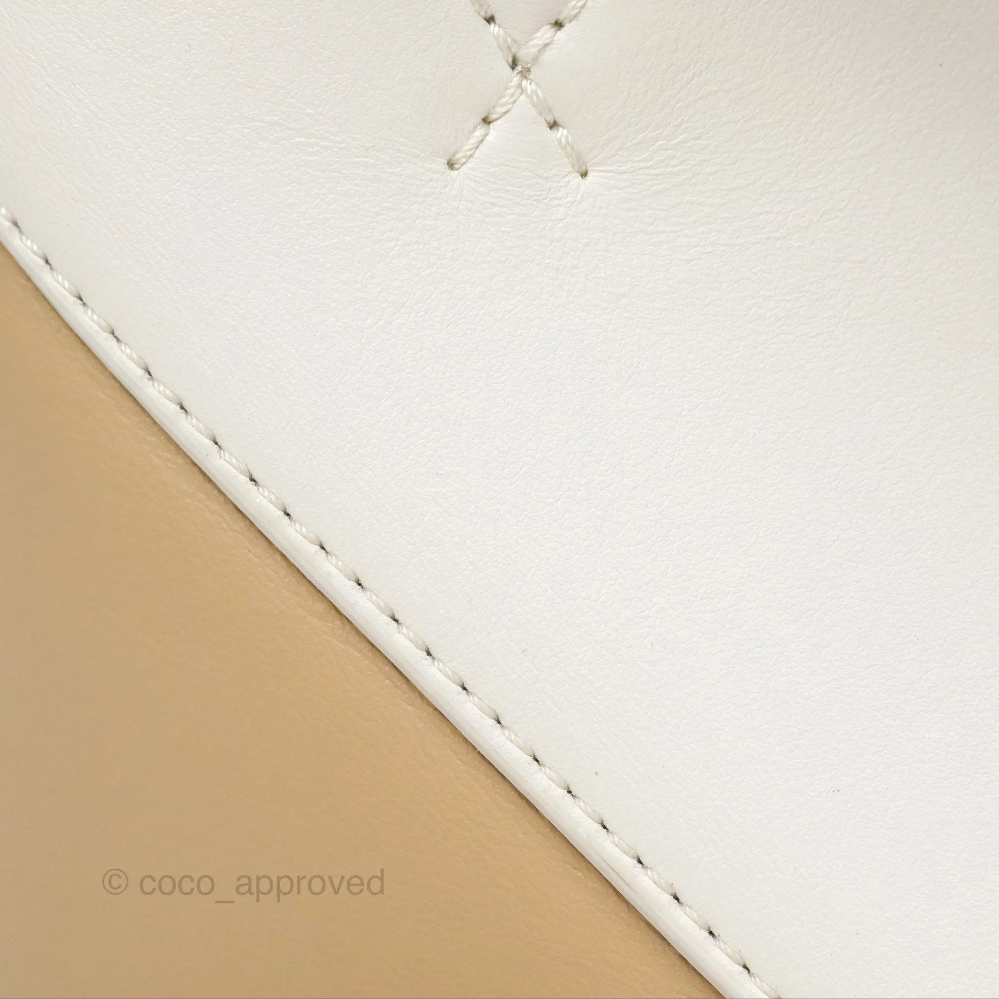 Loewe Mini Puzzle Fold Tote In Shiny Calfskin Soft White/ Paper Craft