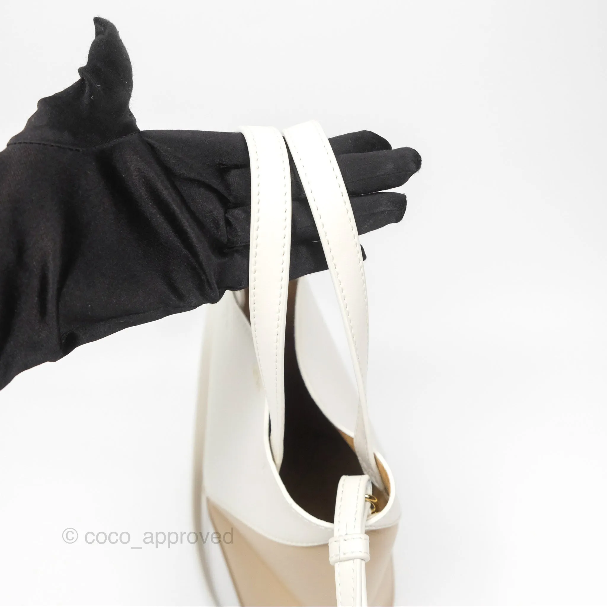 Loewe Mini Puzzle Fold Tote In Shiny Calfskin Soft White/ Paper Craft