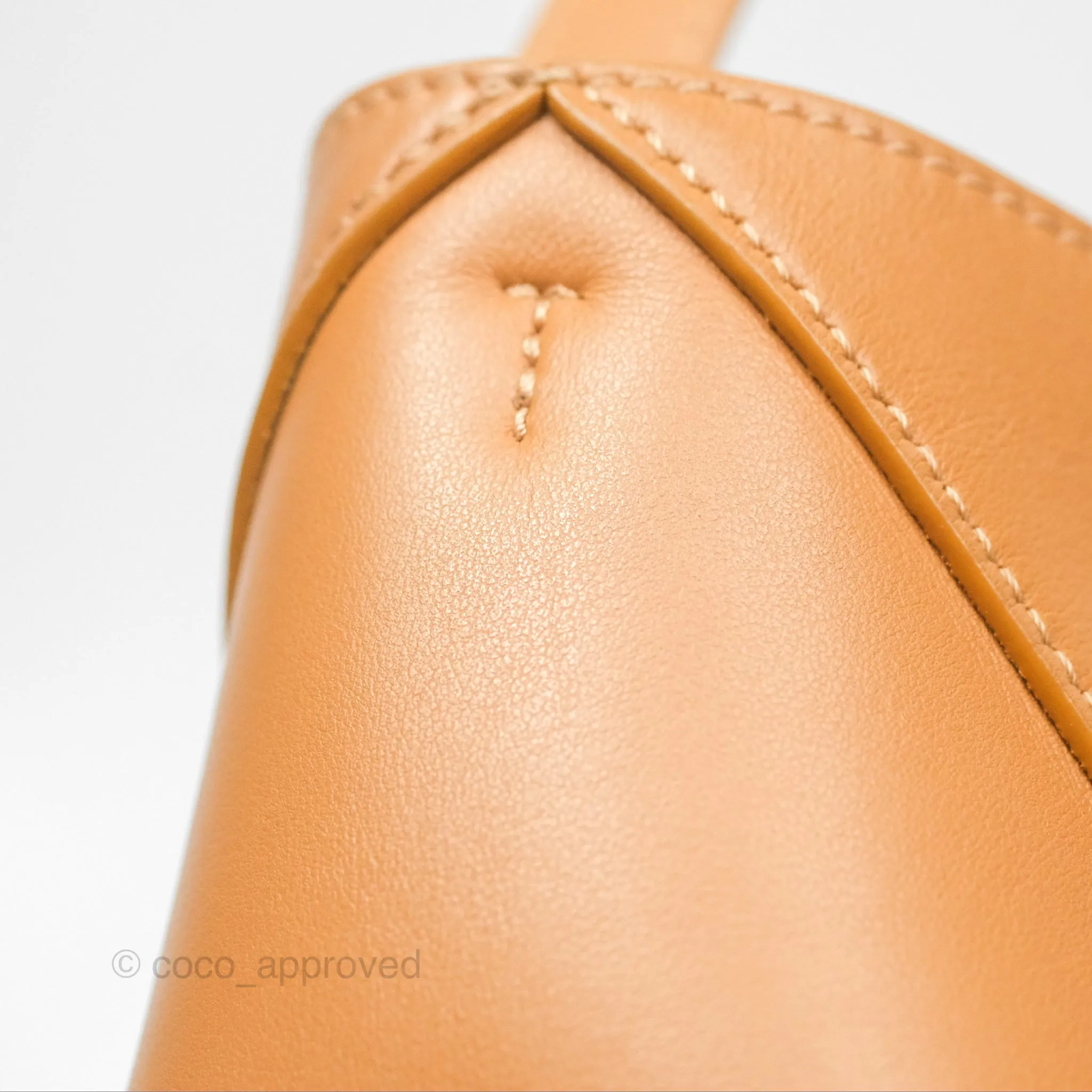 Loewe Mini Puzzle Fold Tote In Shiny Calfskin Warm Desert