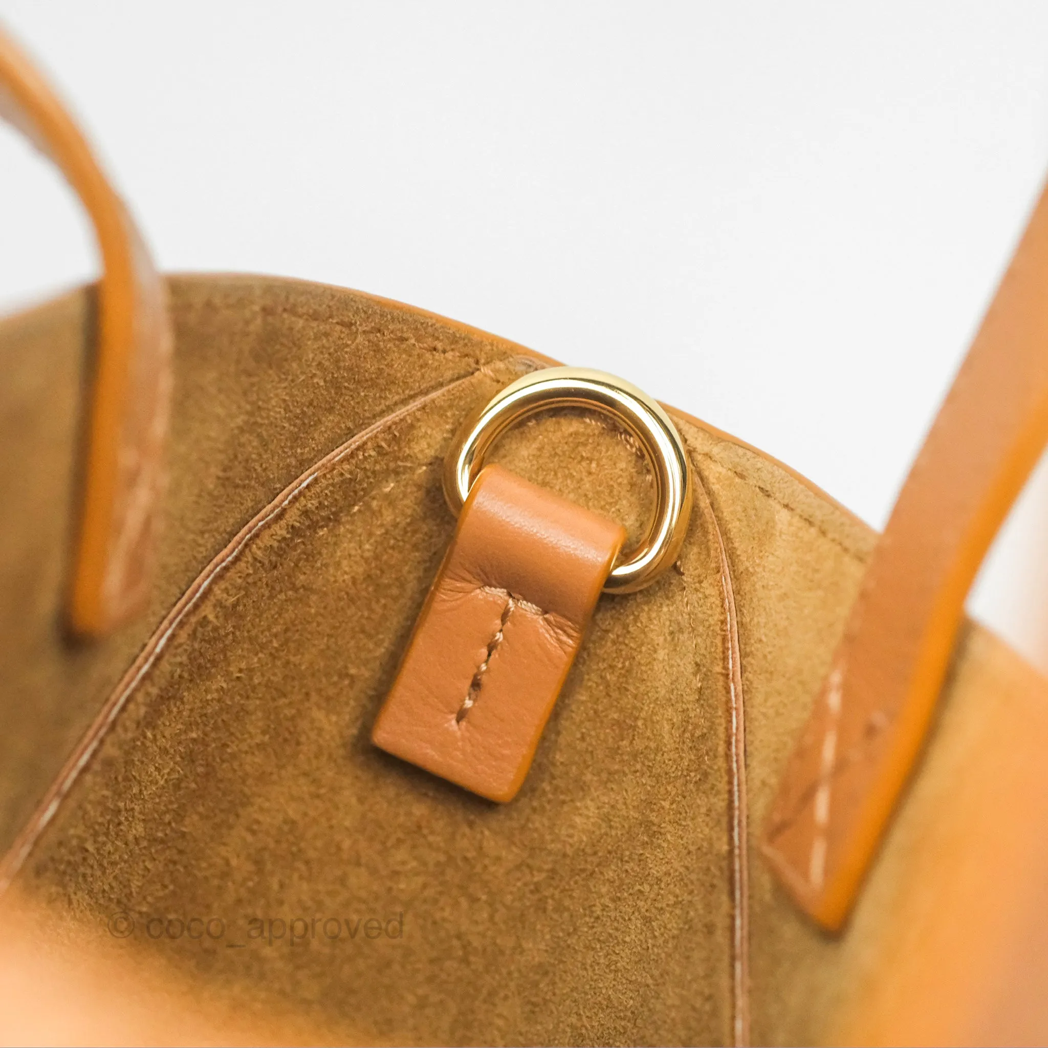 Loewe Mini Puzzle Fold Tote In Shiny Calfskin Warm Desert