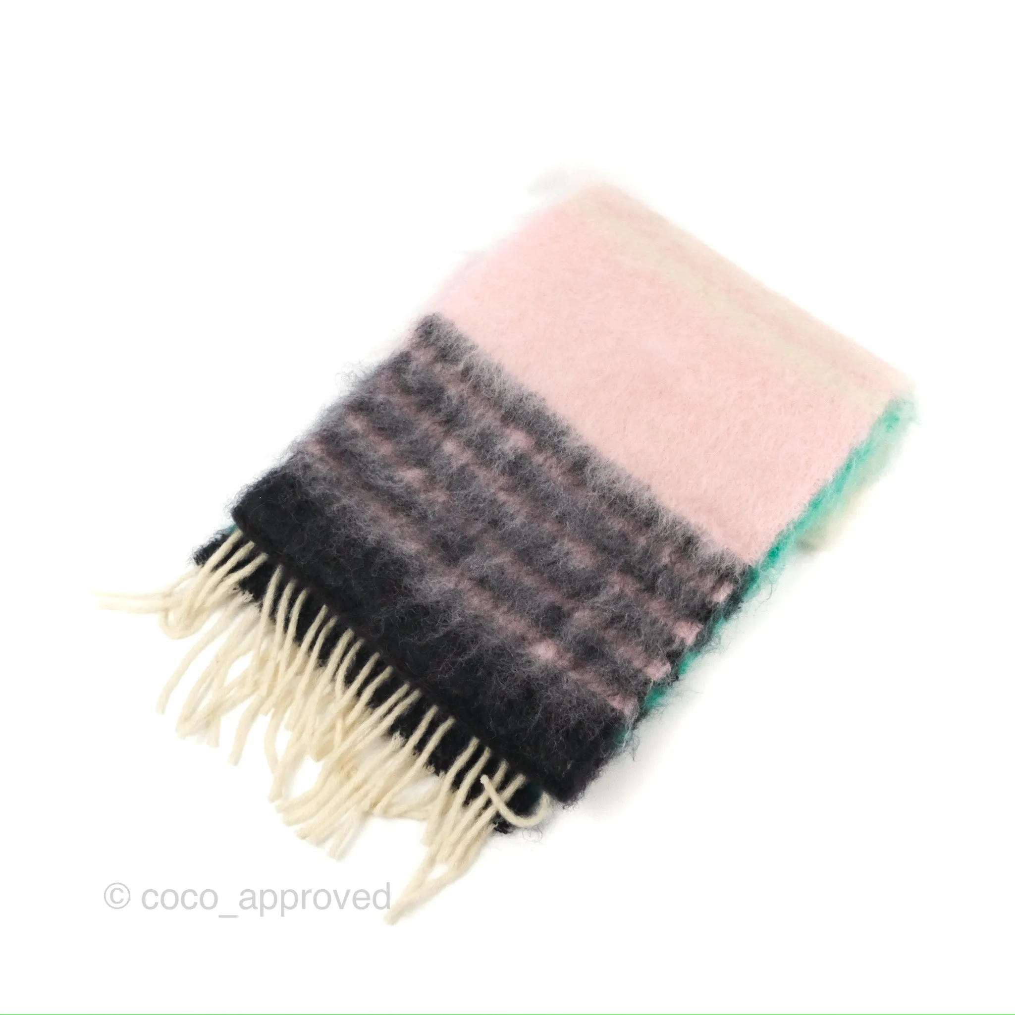 Loewe Mohair Scarf Stripe Pink / Green / Black