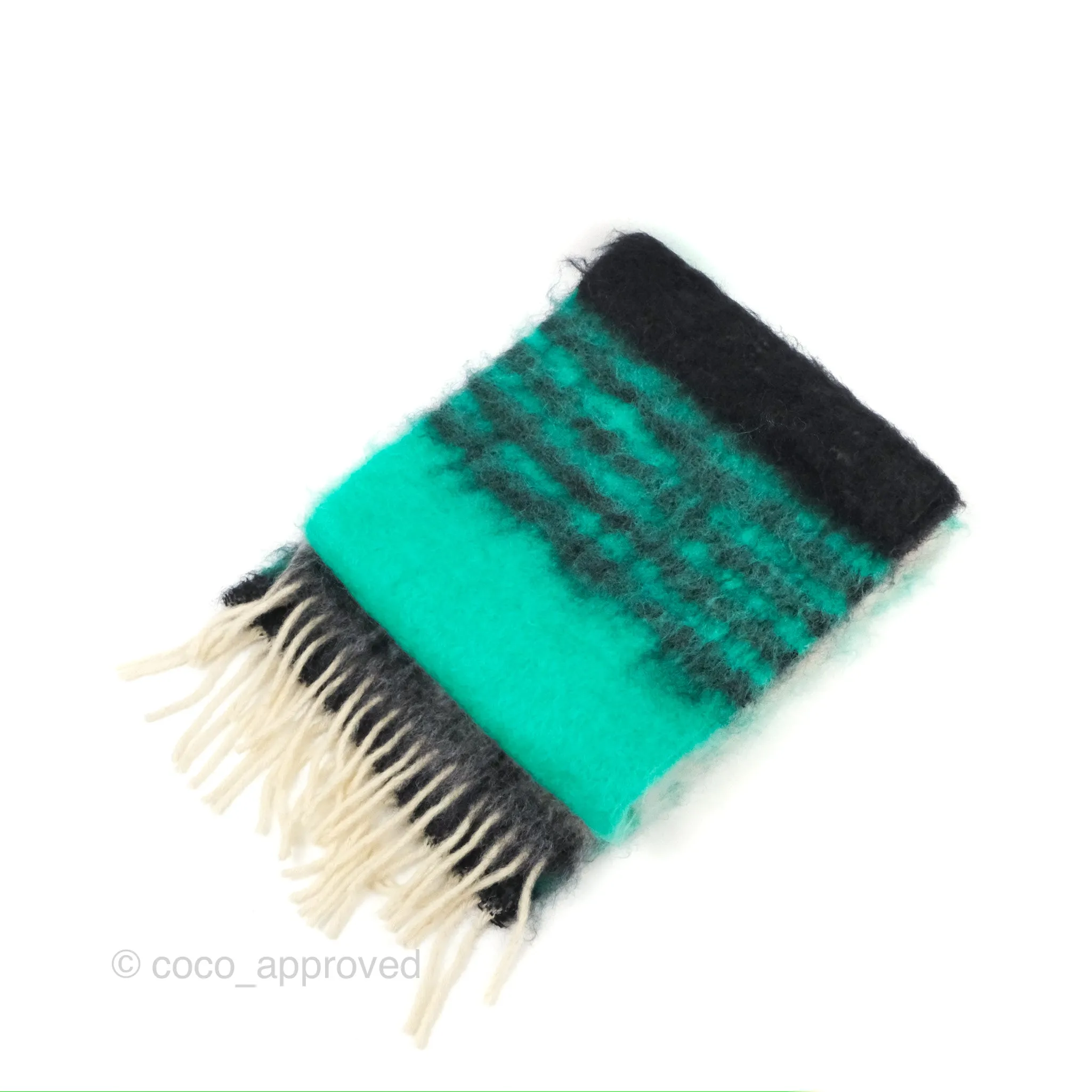 Loewe Mohair Scarf Stripe Pink / Green / Black