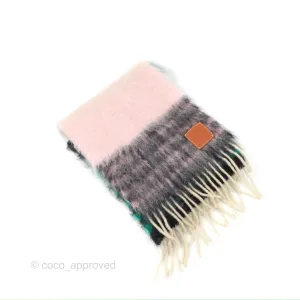Loewe Mohair Scarf Stripe Pink / Green / Black