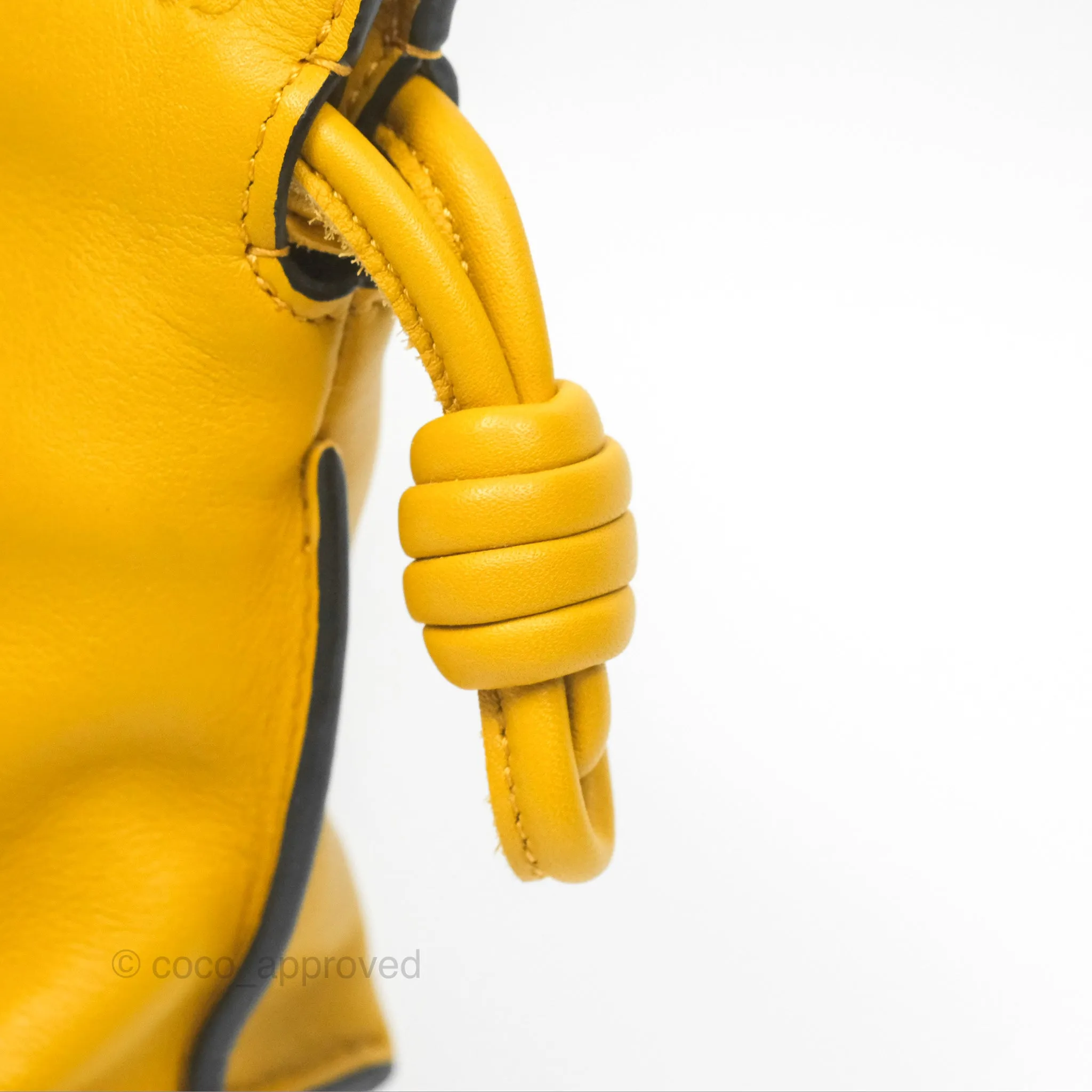 Loewe Nano Flamenco Clutch with Chain Mustard Calfskin