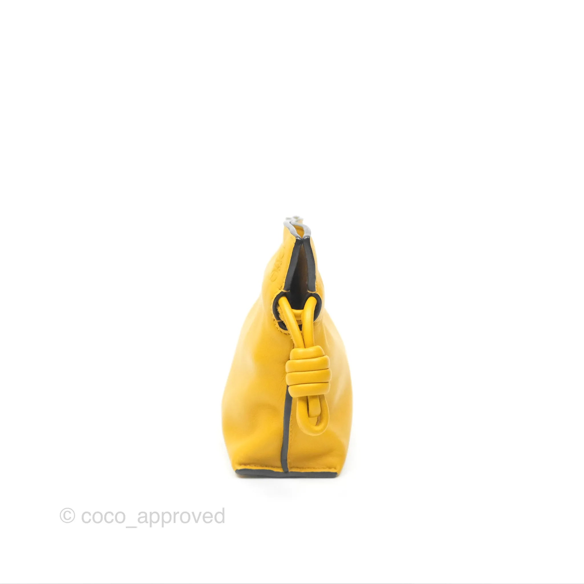 Loewe Nano Flamenco Clutch with Chain Mustard Calfskin