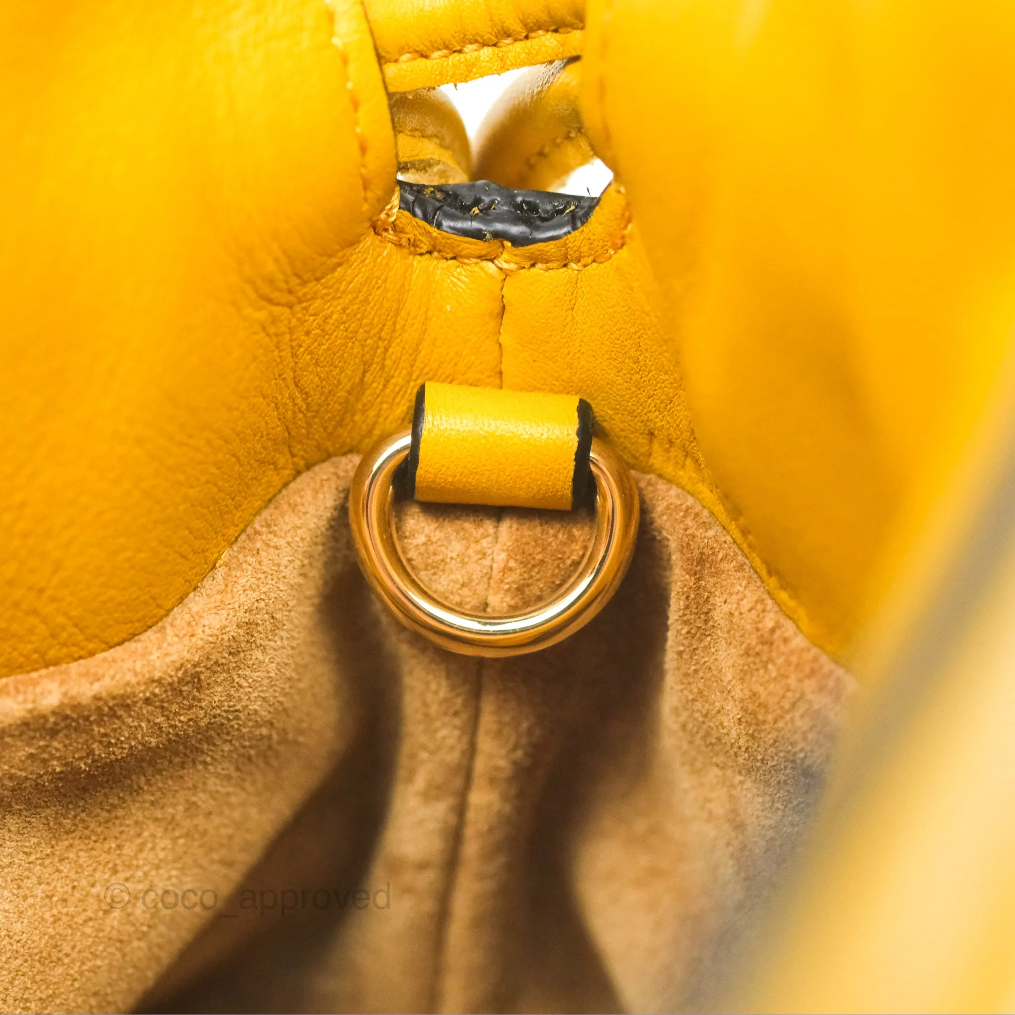 Loewe Nano Flamenco Clutch with Chain Mustard Calfskin