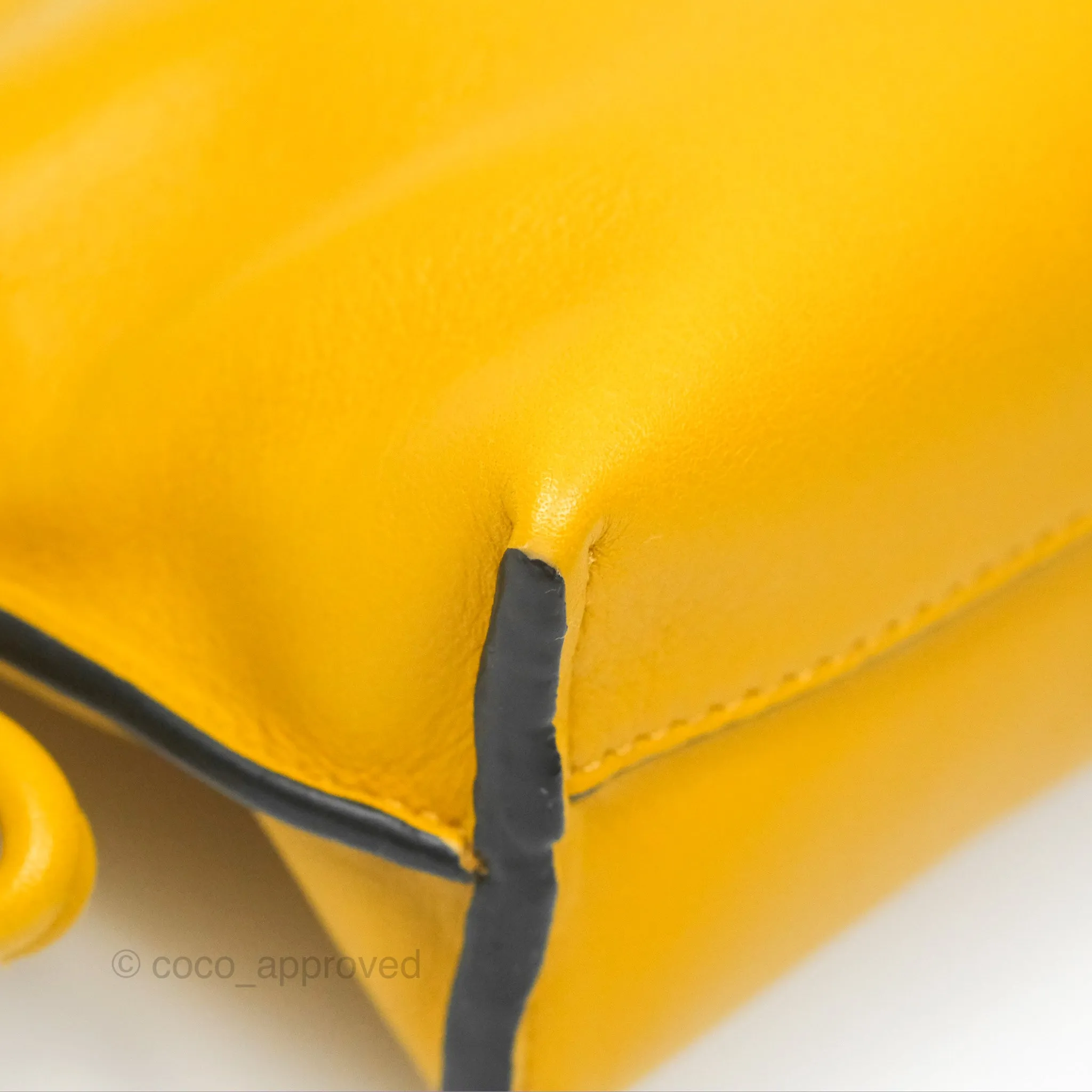 Loewe Nano Flamenco Clutch with Chain Mustard Calfskin
