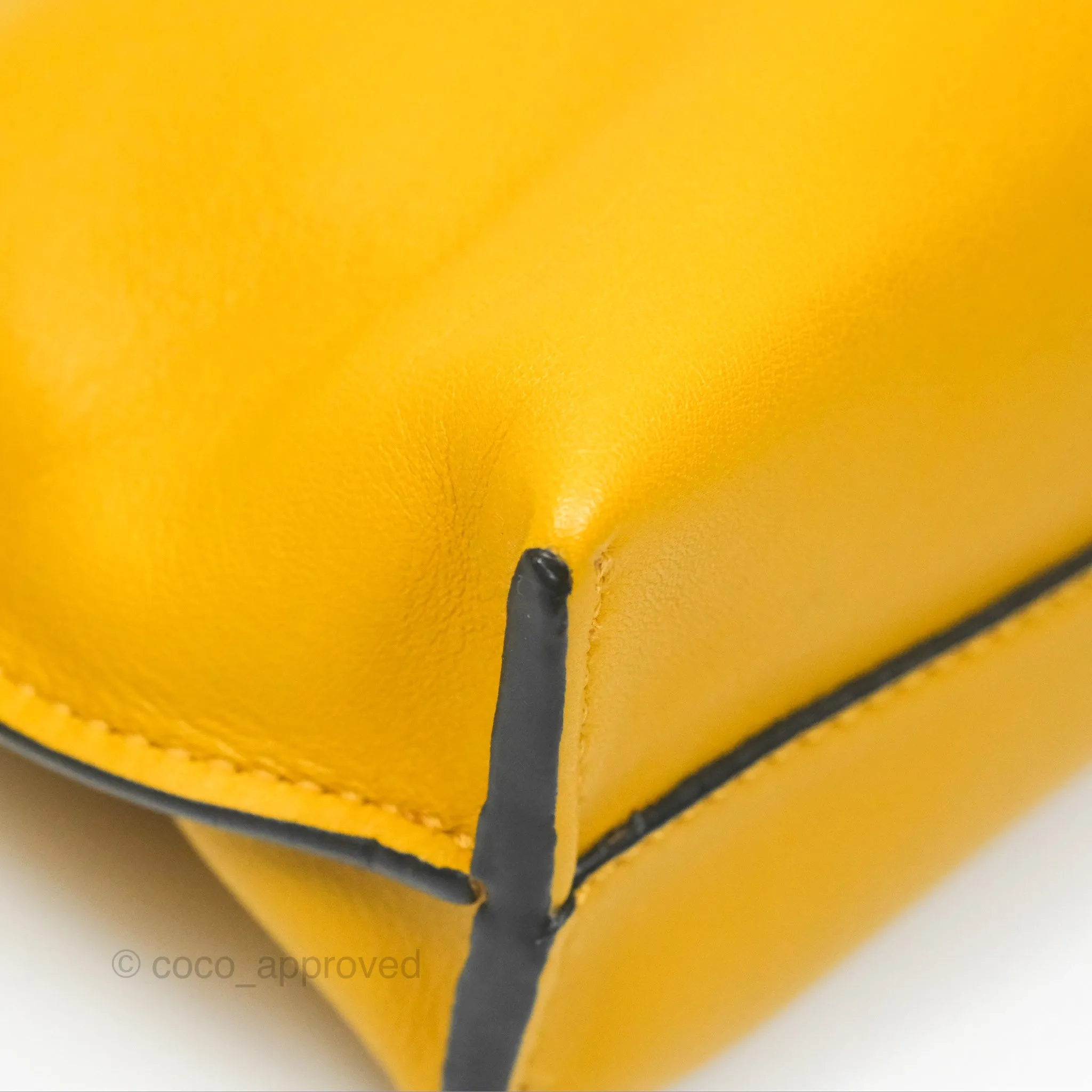 Loewe Nano Flamenco Clutch with Chain Mustard Calfskin