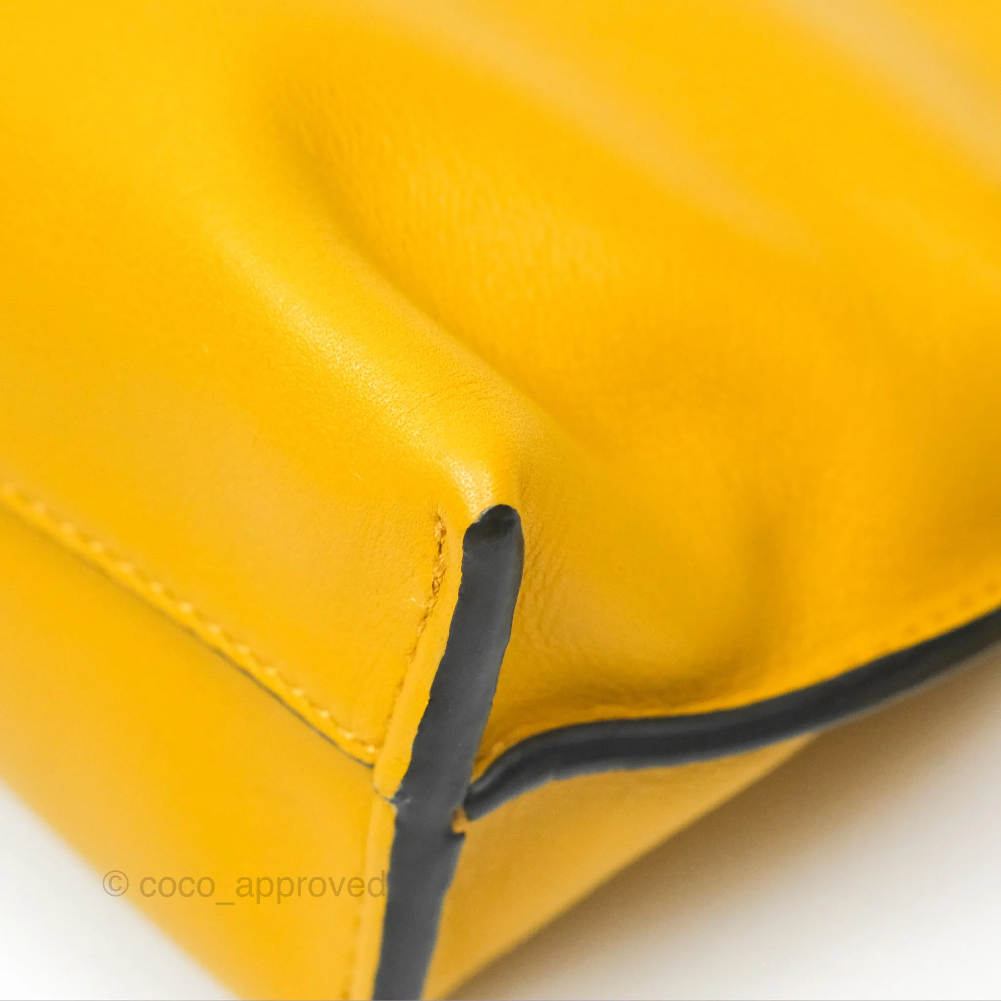 Loewe Nano Flamenco Clutch with Chain Mustard Calfskin