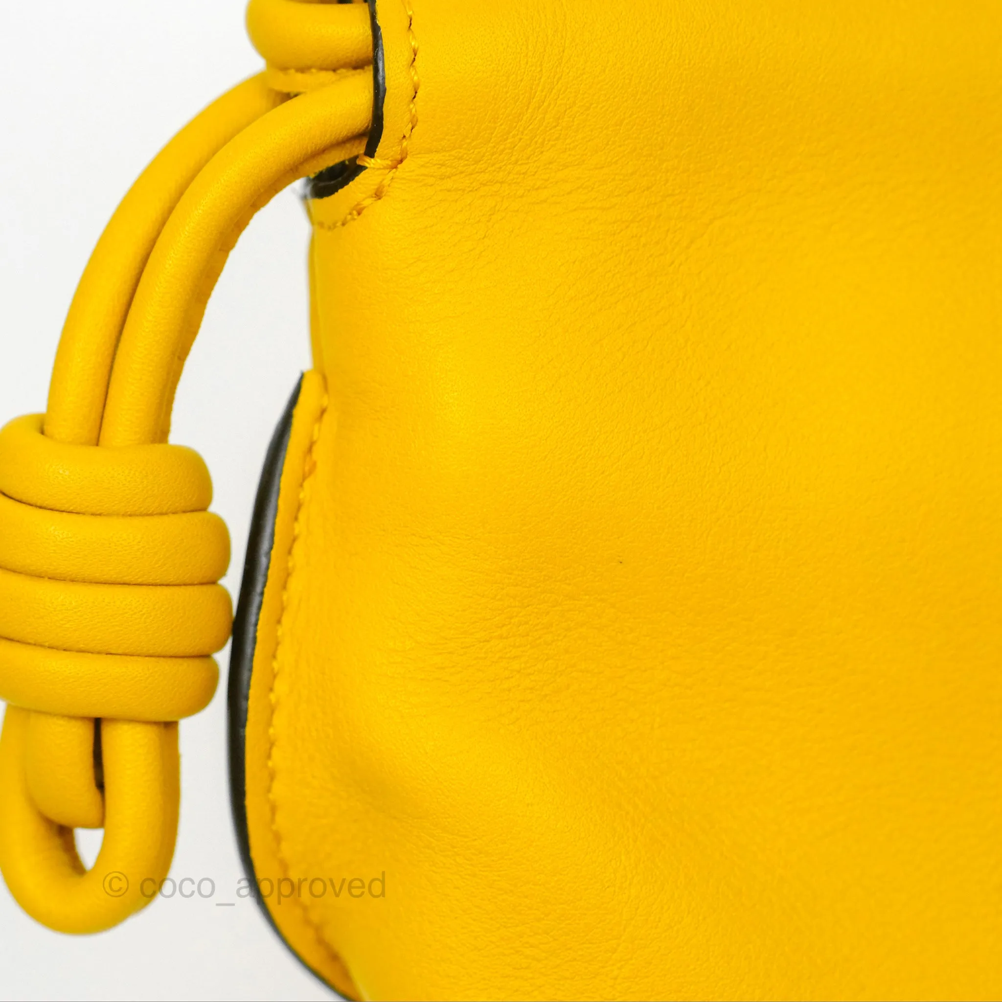 Loewe Nano Flamenco Clutch with Chain Mustard Calfskin