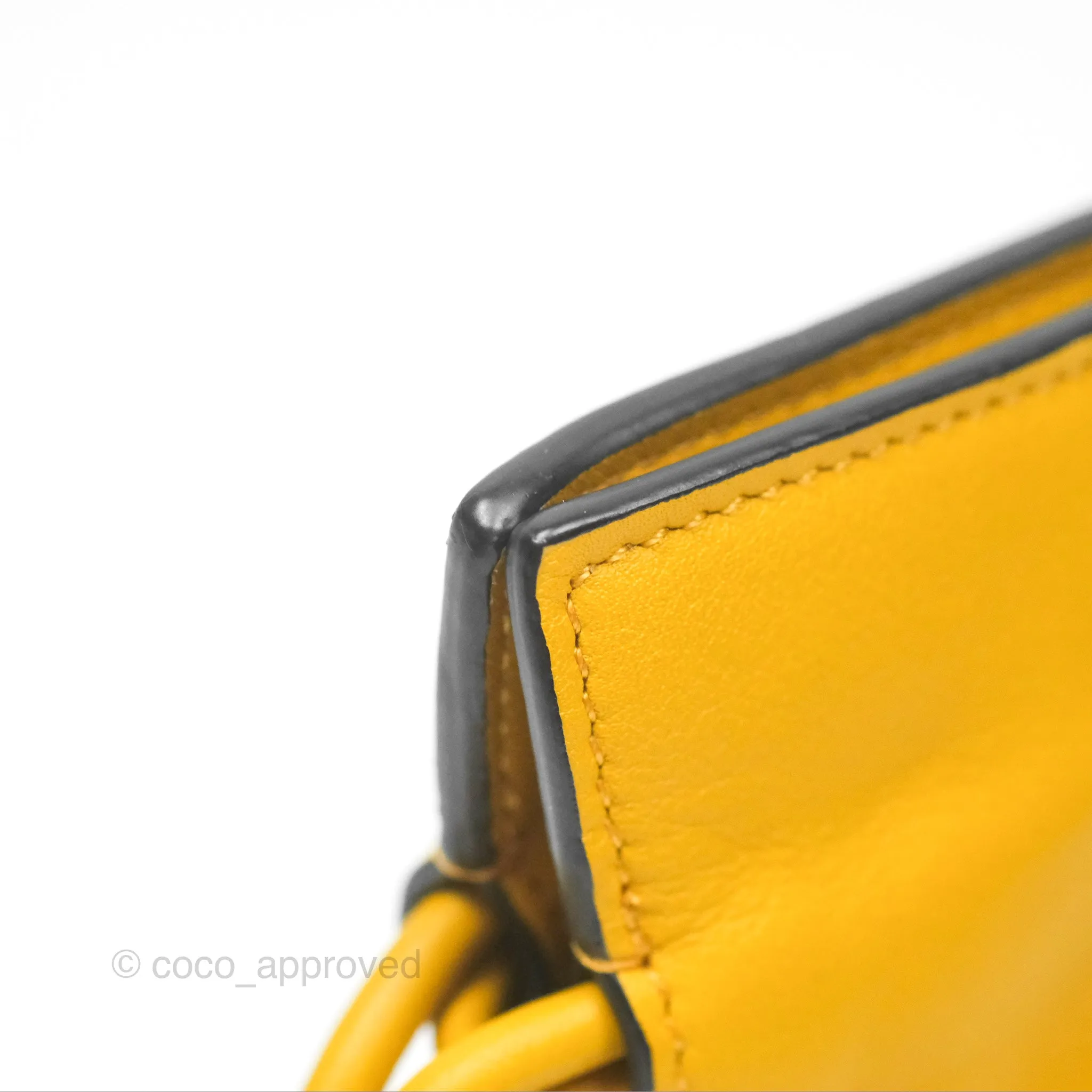 Loewe Nano Flamenco Clutch with Chain Mustard Calfskin